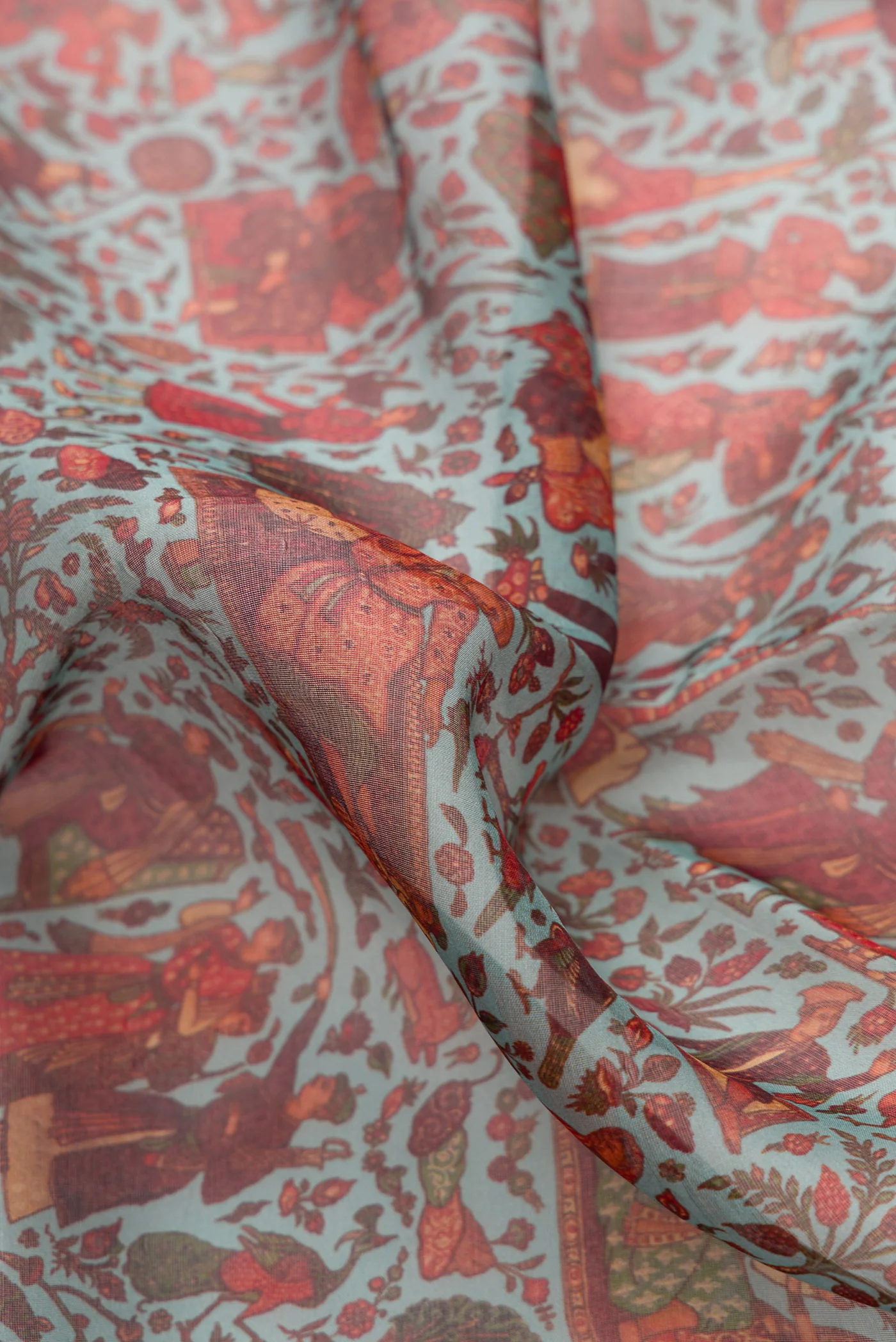 Blue Organza Silk Saree - Image 2