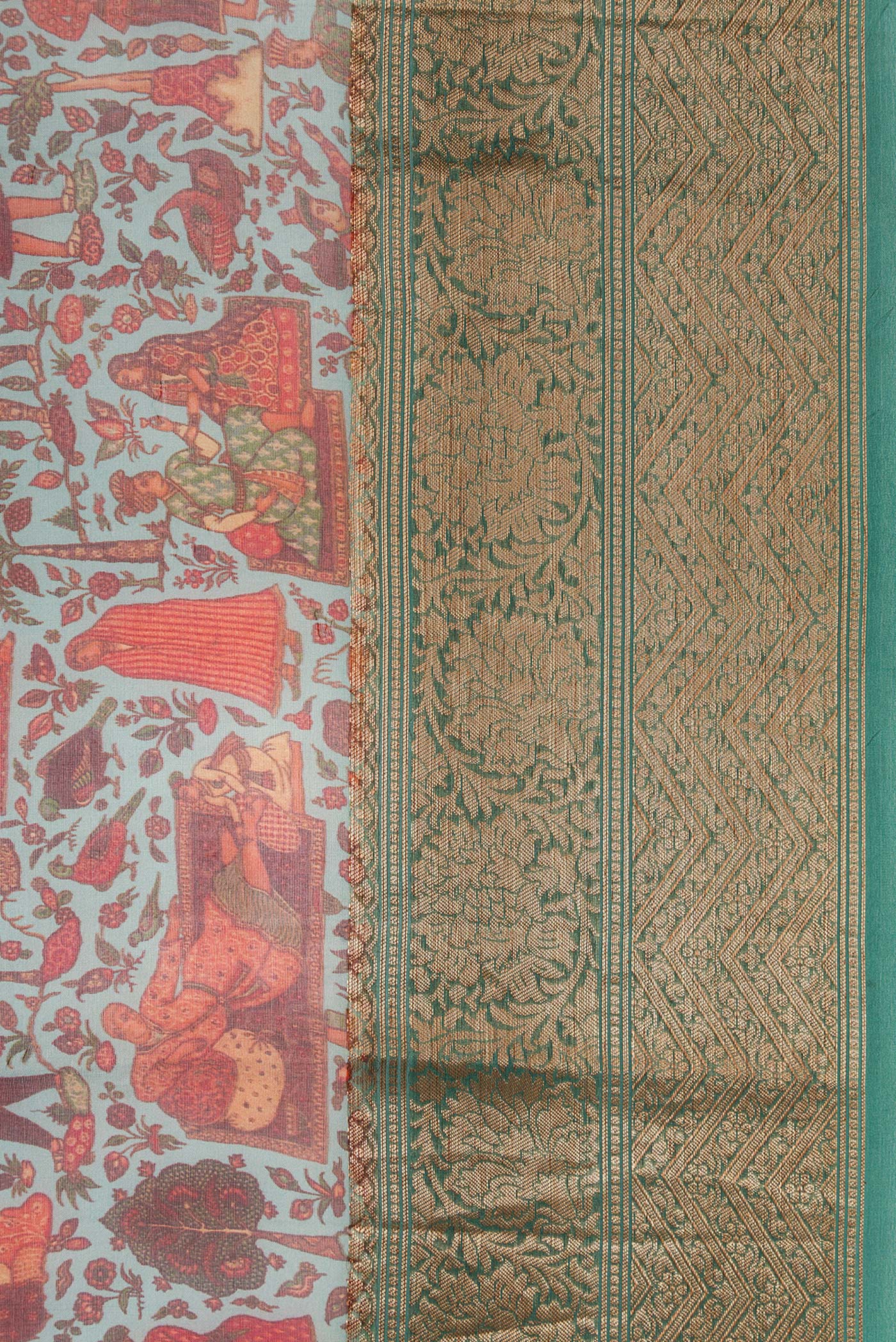 Blue Organza Silk Saree - Image 3