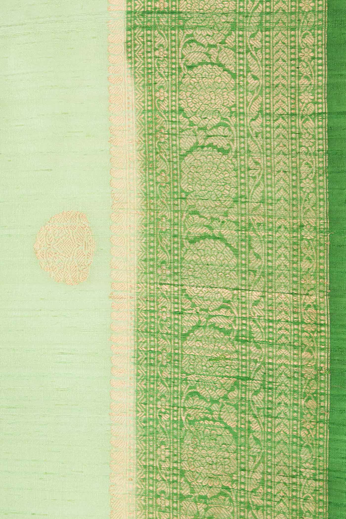 Light Green Dual Tone Raw Silk Saree - Image 3