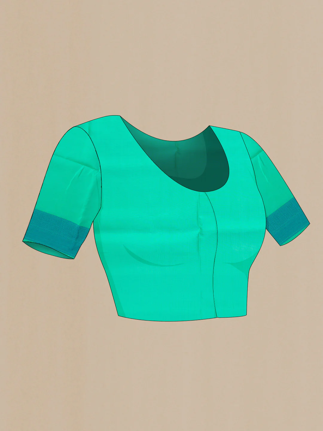 Sea Green Dual Tone Soft Silk Saree - Image 5