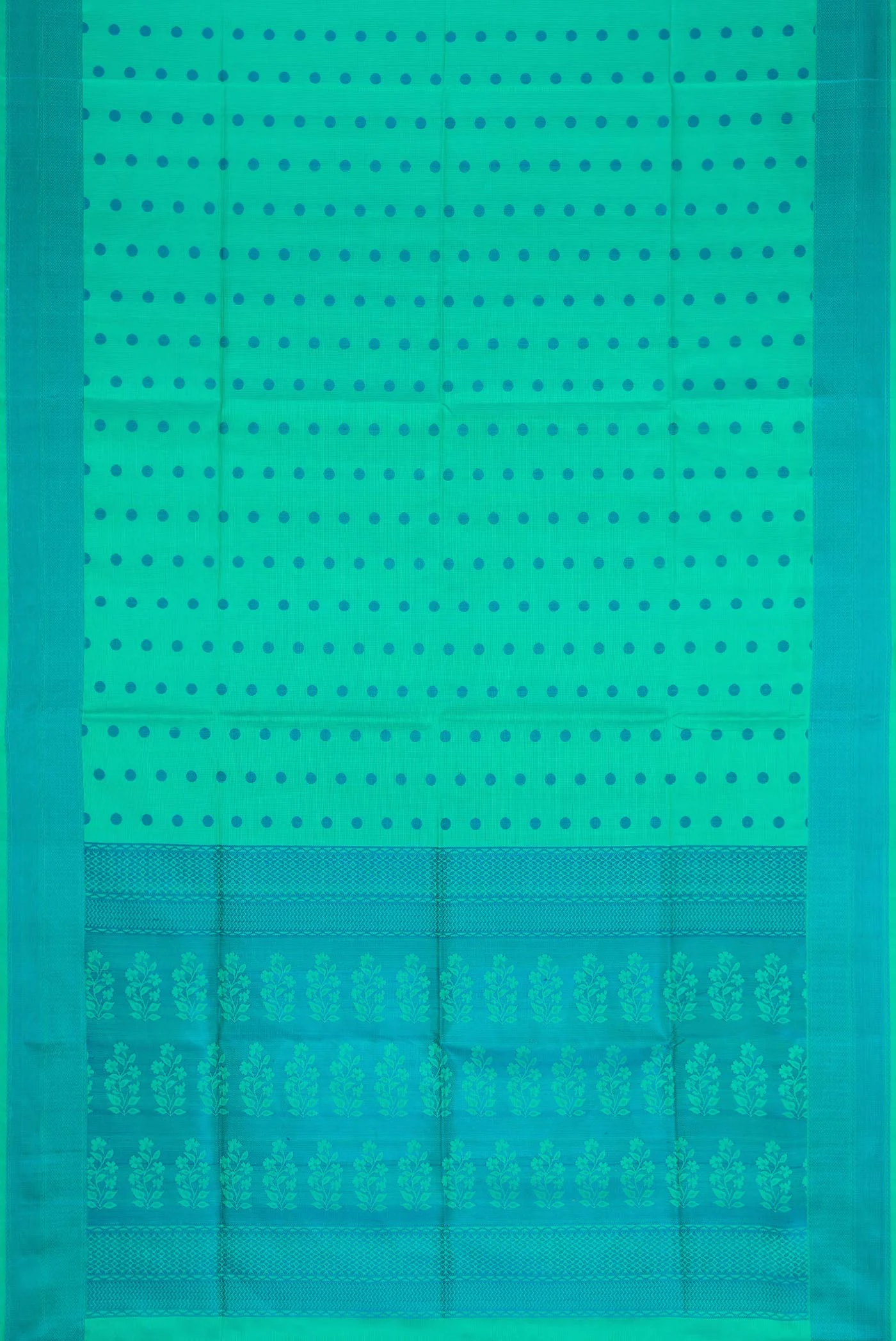 Sea Green Dual Tone Soft Silk Saree - Image 6