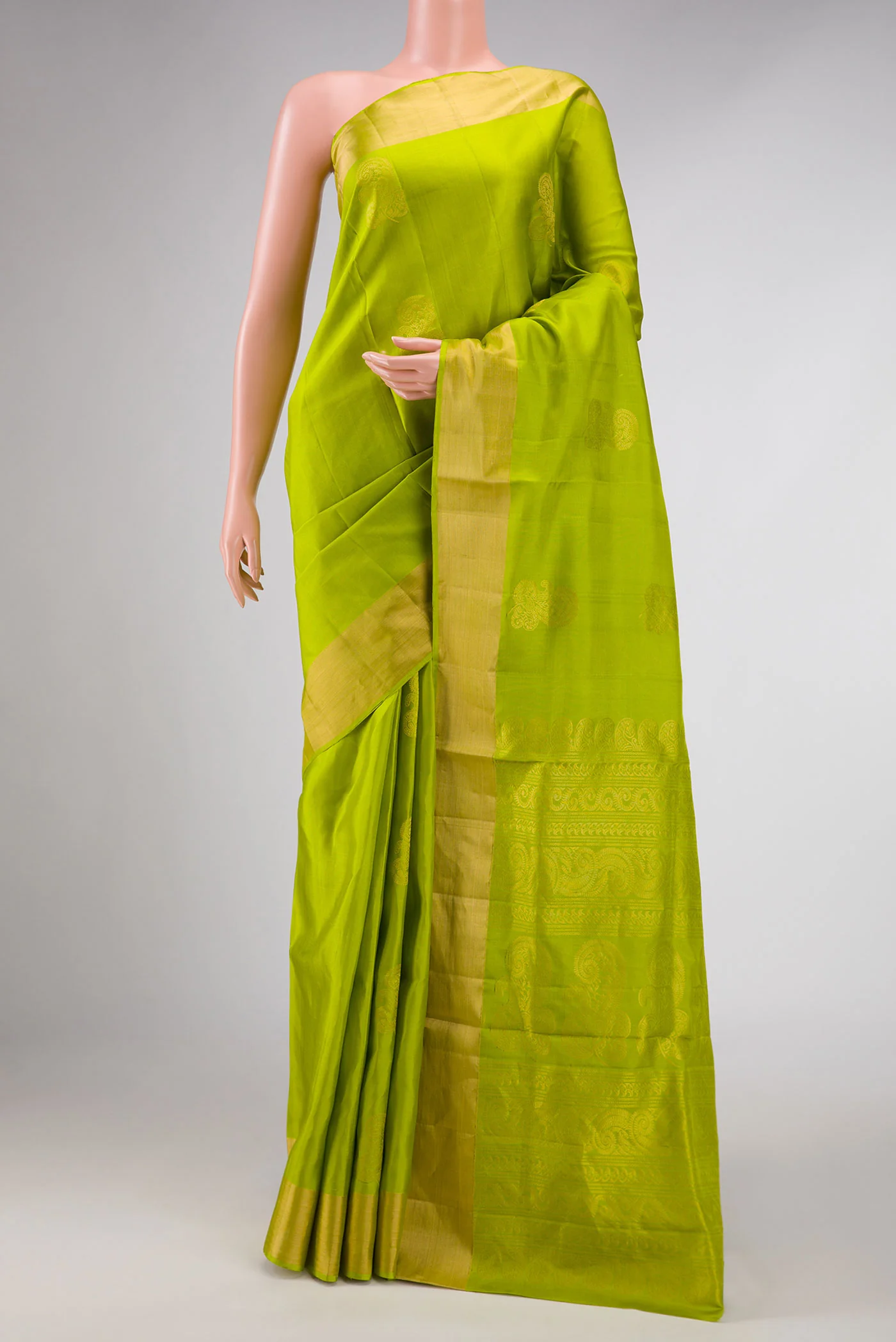 Light Green Dual Tone Soft Silk Saree