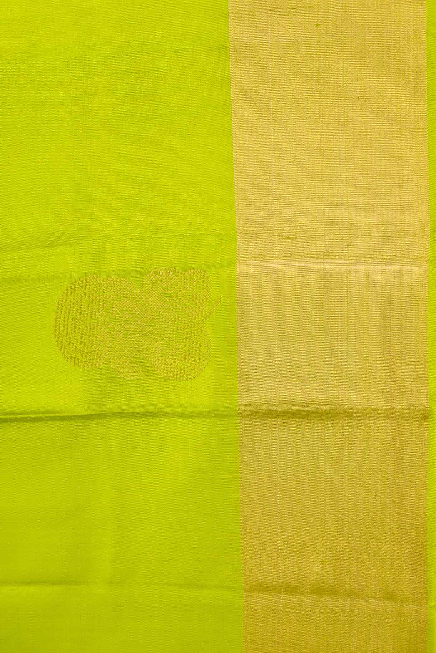 Light Green Dual Tone Soft Silk Saree - Image 3