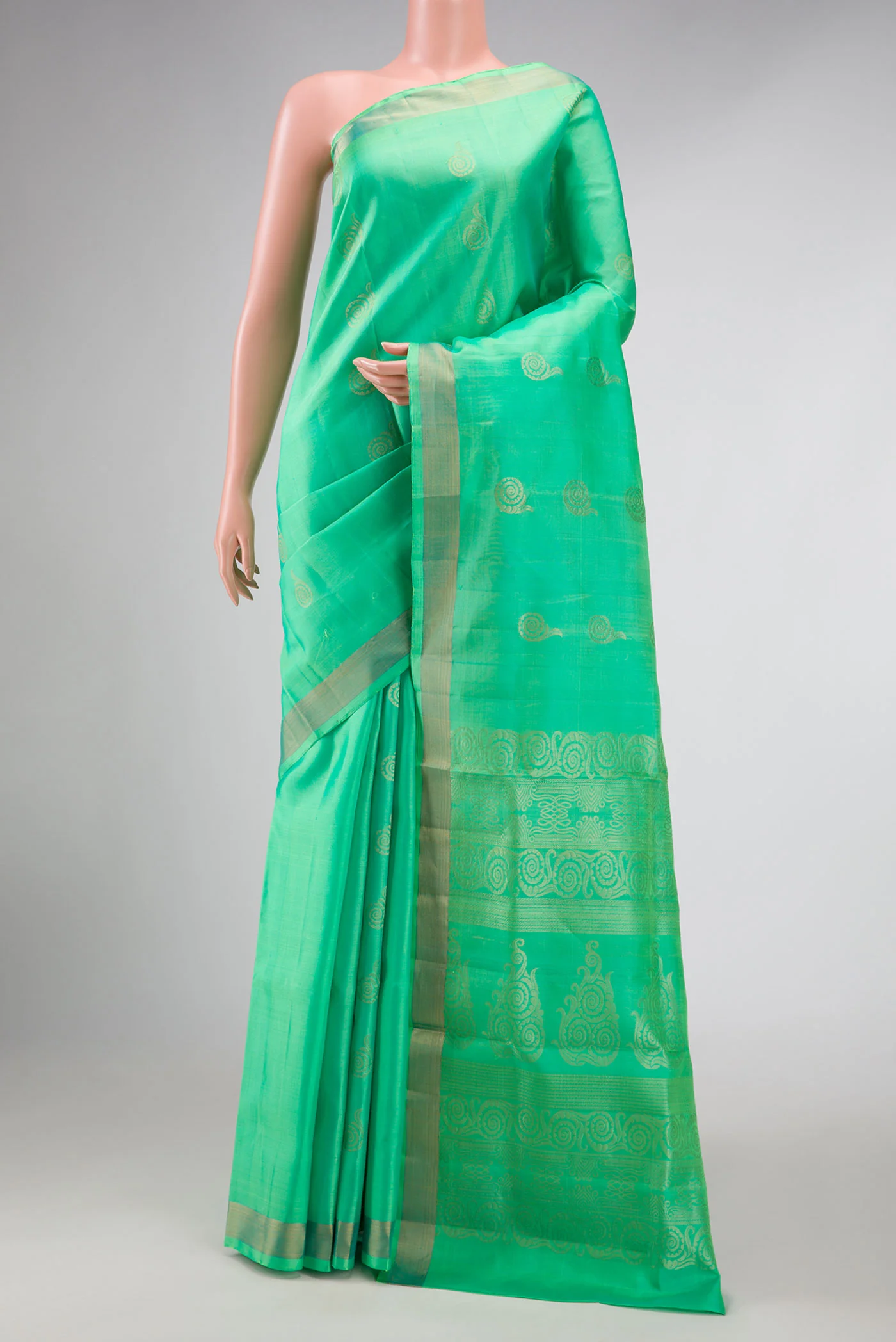 Light Green Dual Tone Soft Silk Saree