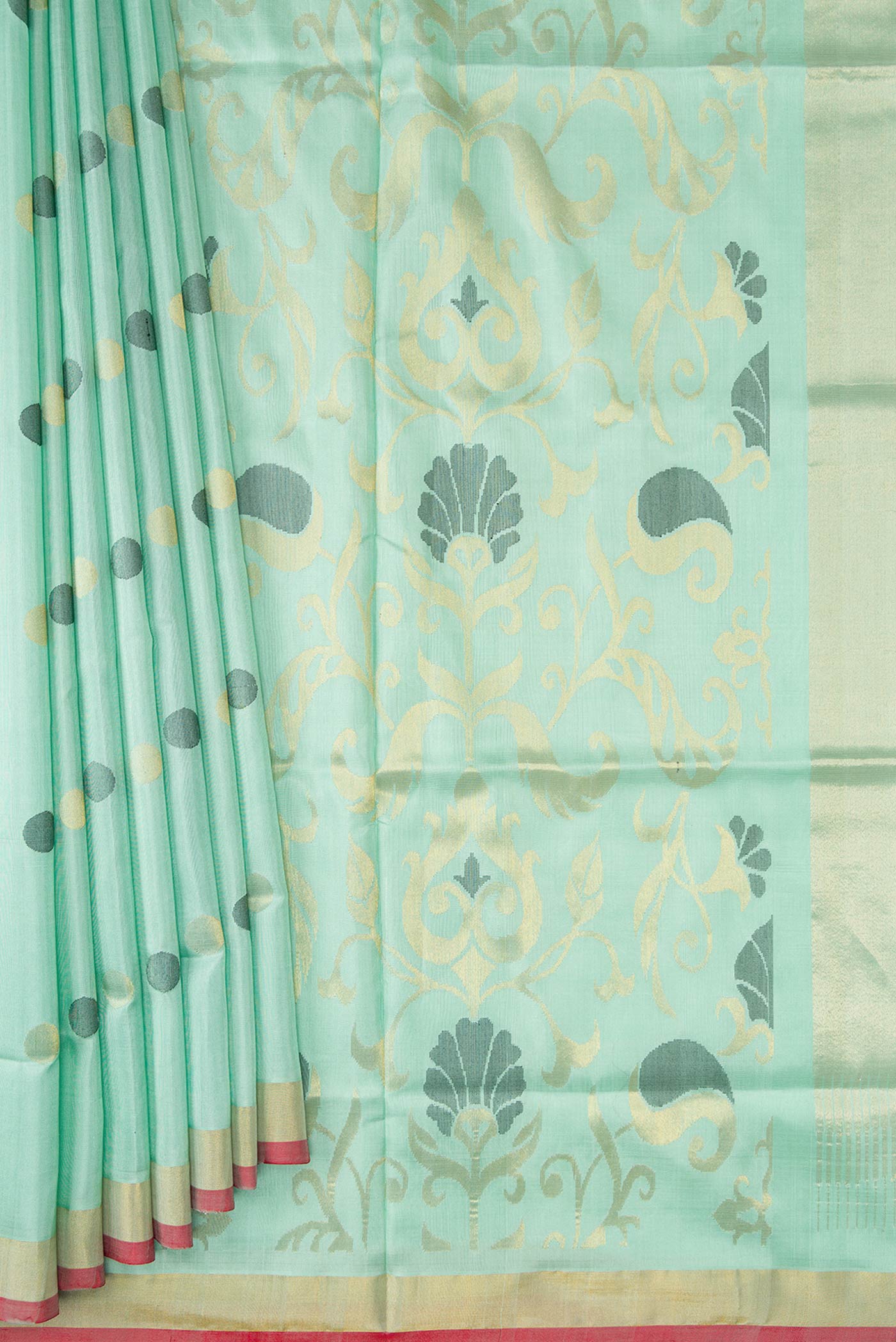 Light Blue Uppada Silk Saree - Image 4