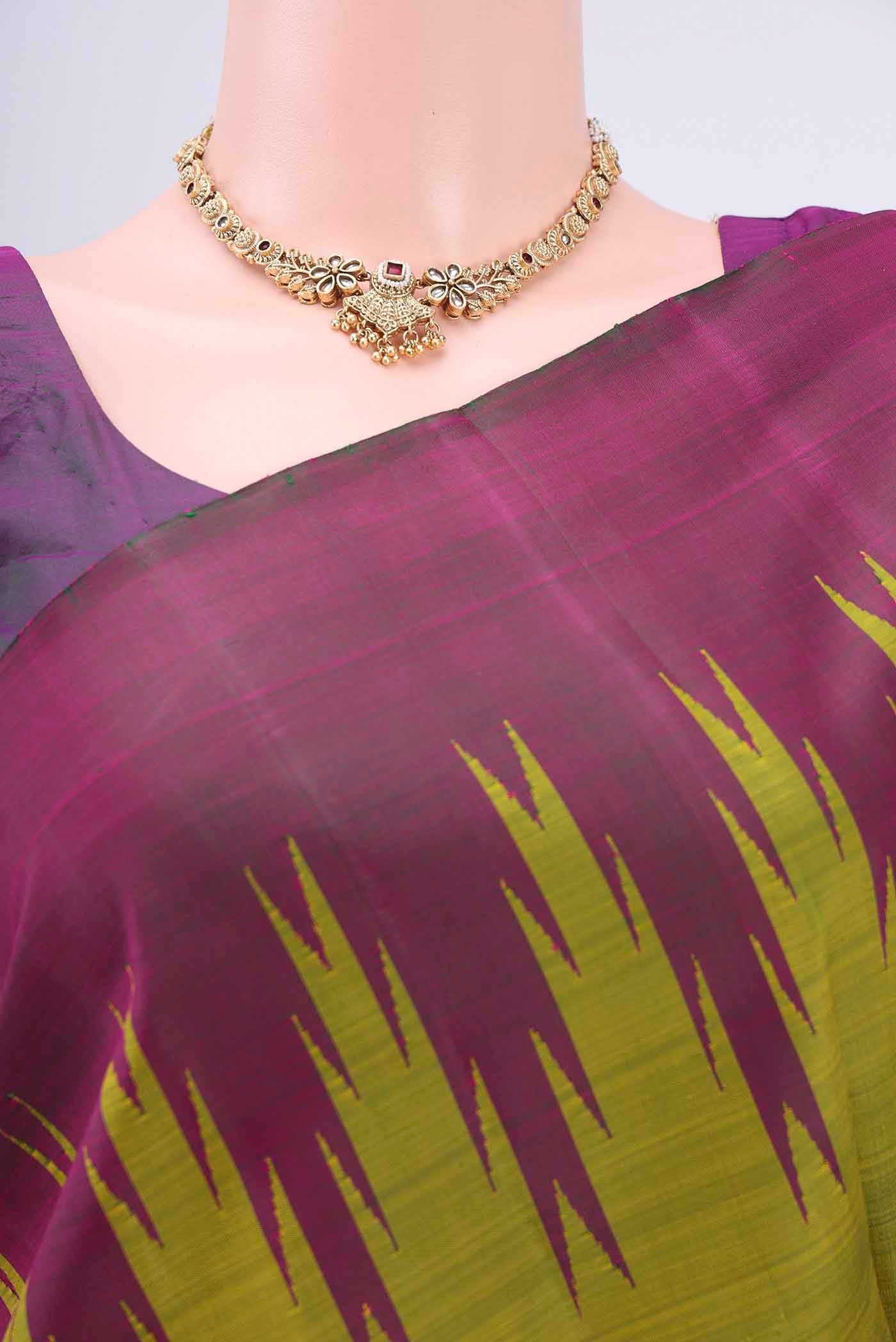 Light Green Kanchipuram Saree - Image 2
