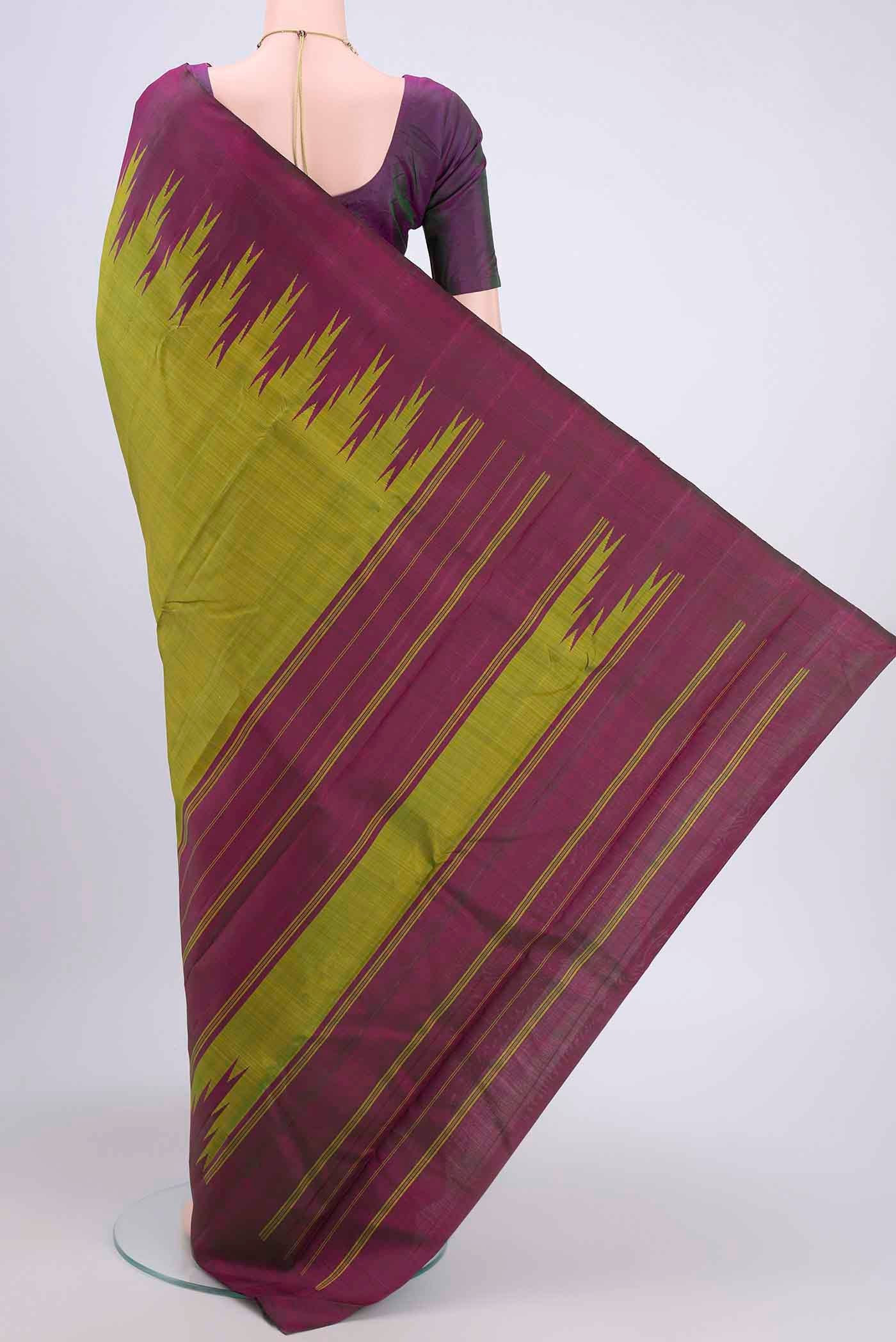 Light Green Kanchipuram Saree - Image 3