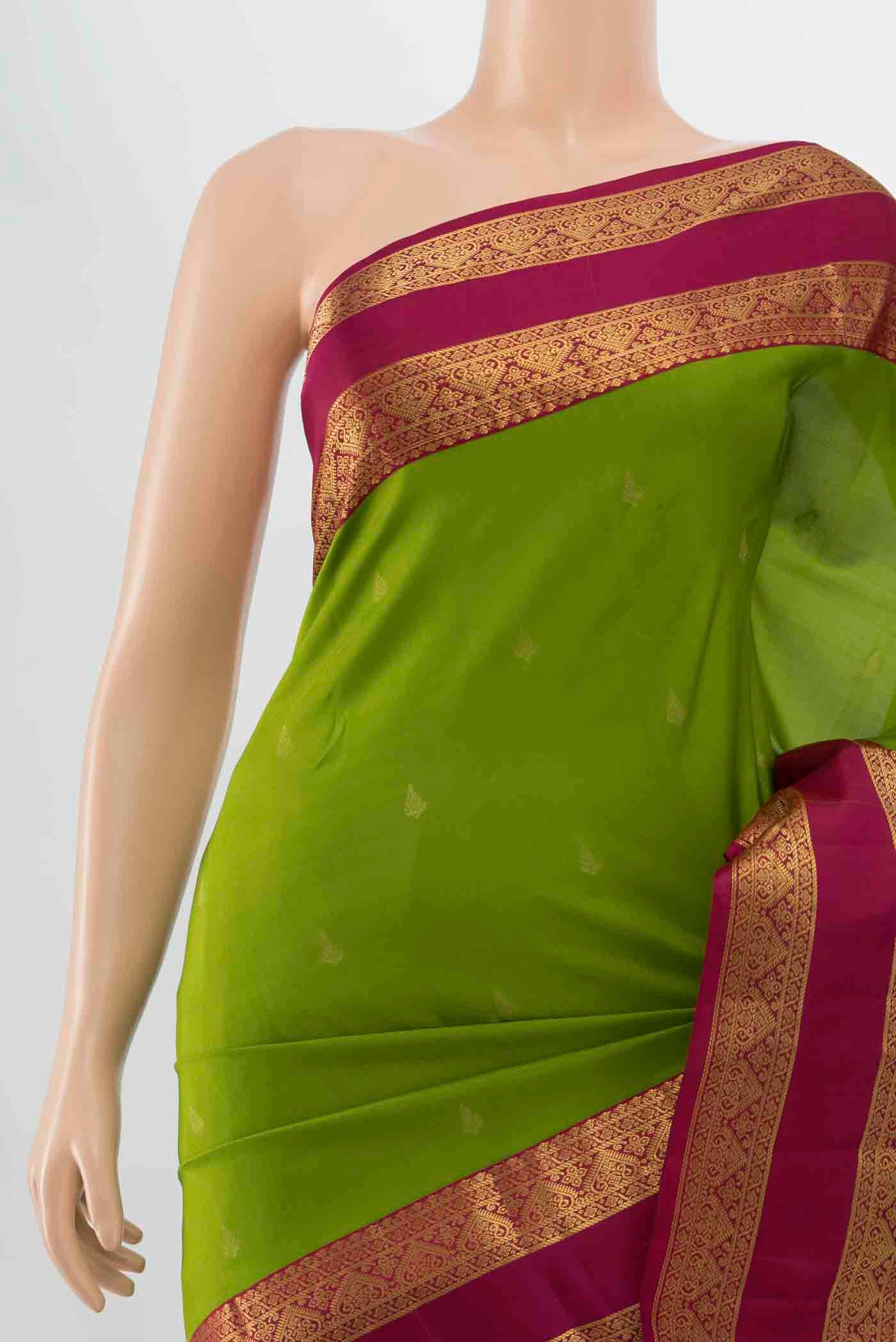 Green Kanchipuram Silk Saree - Image 2