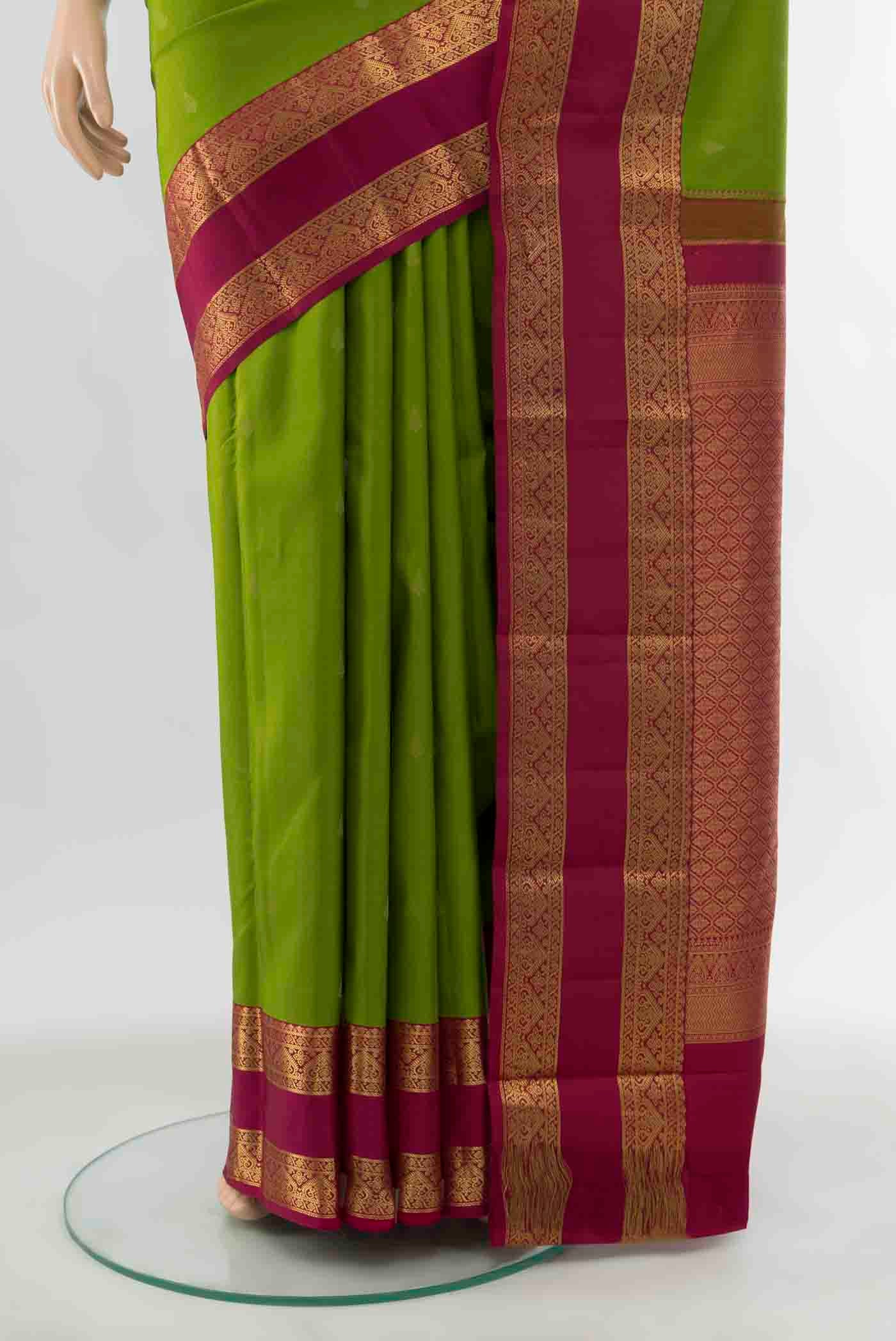 Green Kanchipuram Silk Saree - Image 3