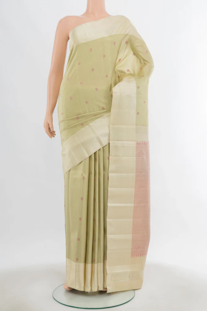 Beige Kanchipuram Silk Saree