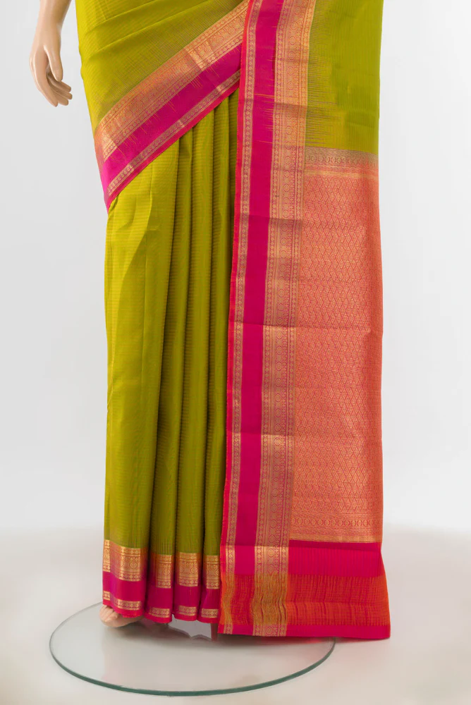 Green Kanchipuram Silk Saree - Image 3