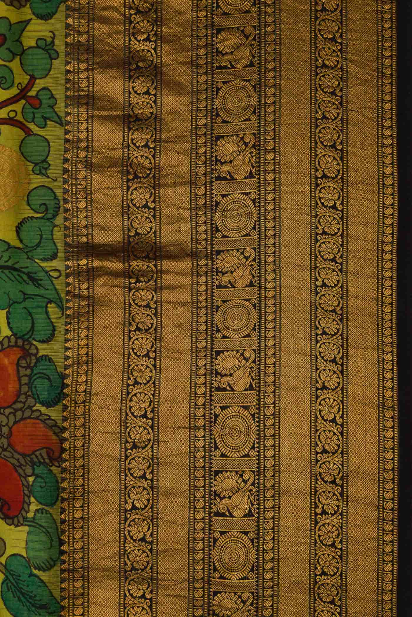 Light Green Kanchipuram Silk Saree - Image 6