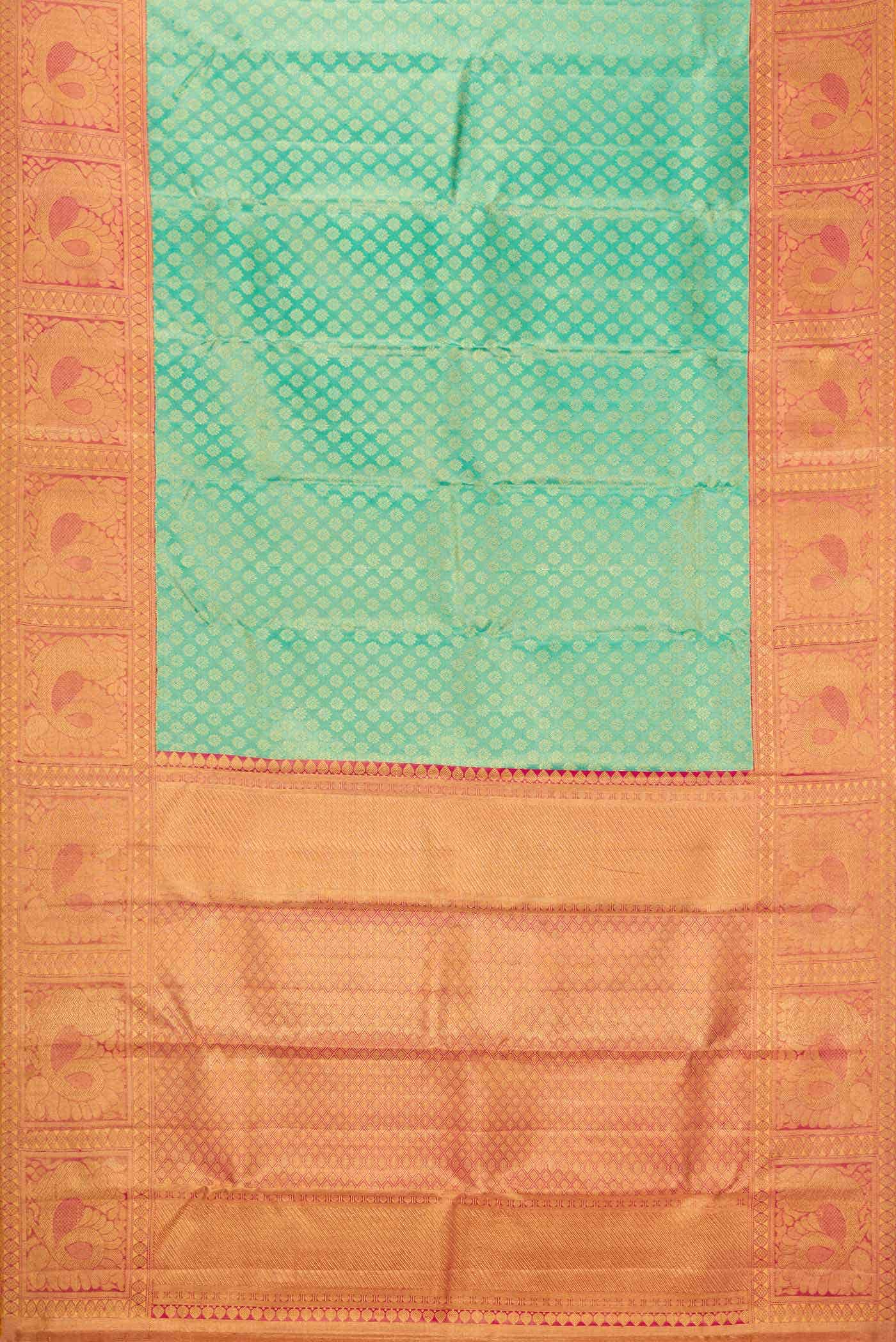 Light Green Kanchipuram Tissue Silk Saree - Image 4