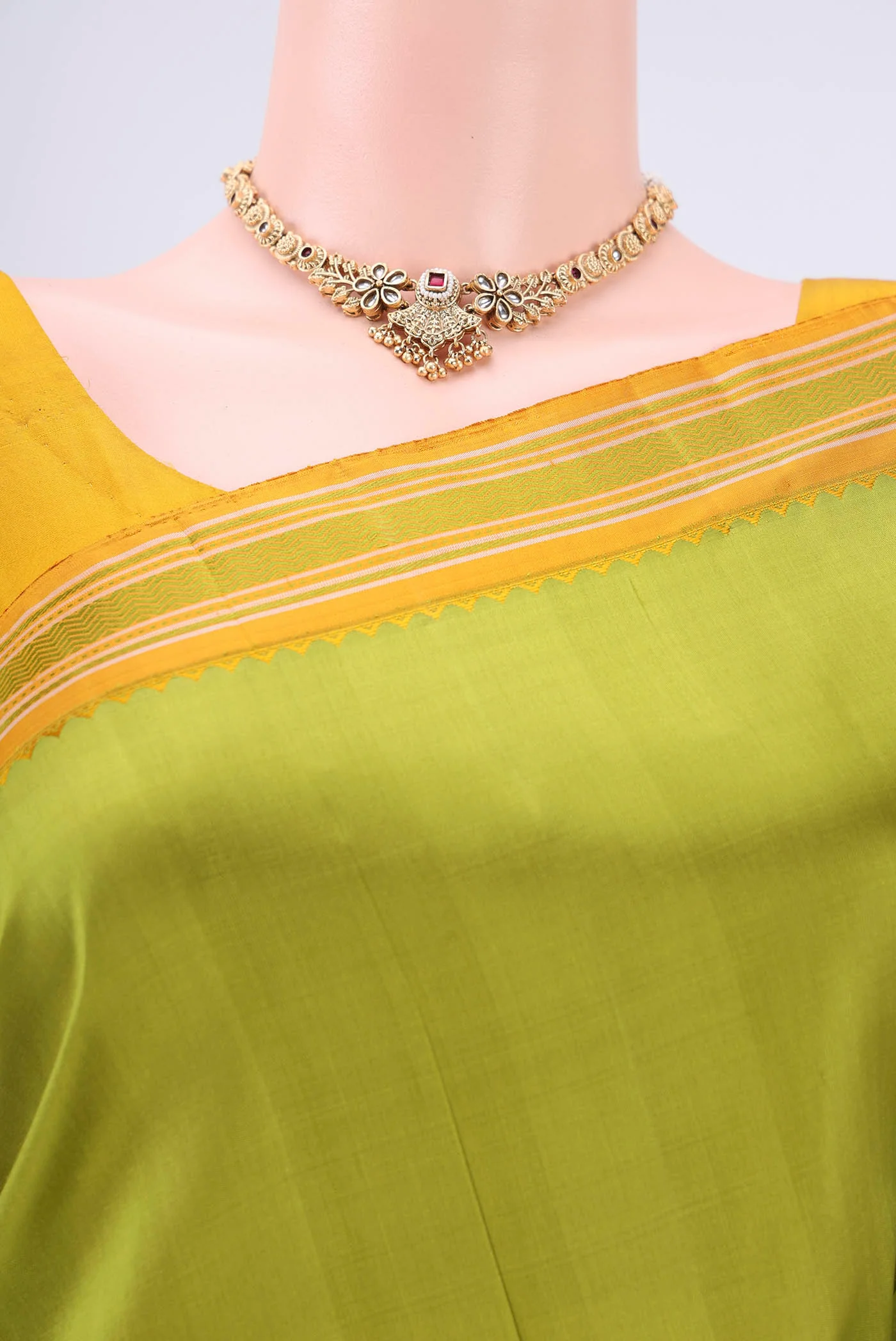 Light Green Kanjivaram Silk Saree - Image 2