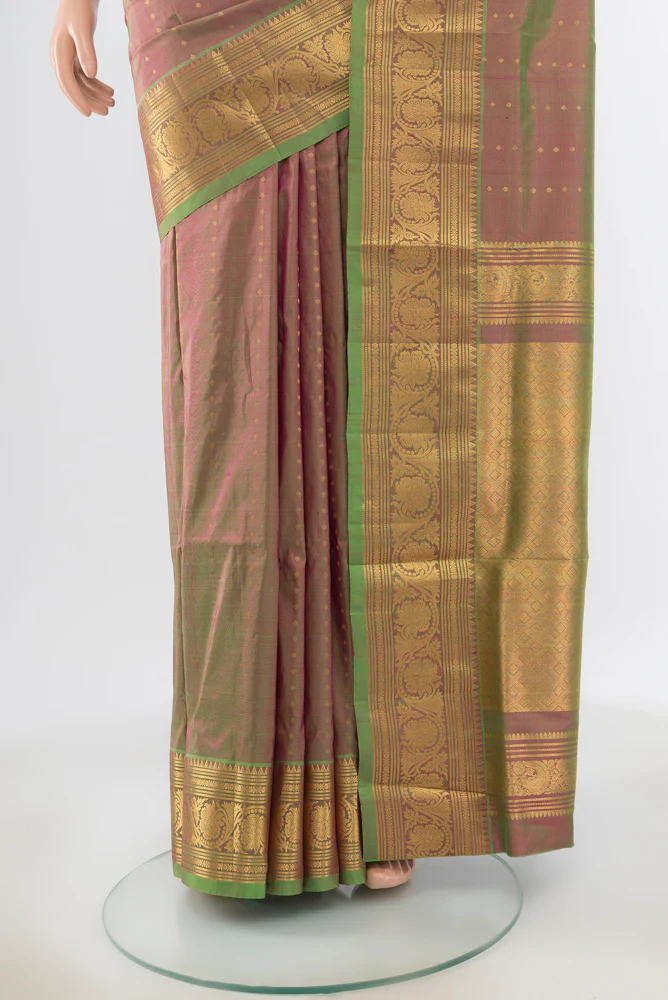 Multi Color Kanjivaram Silk Saree - Image 3