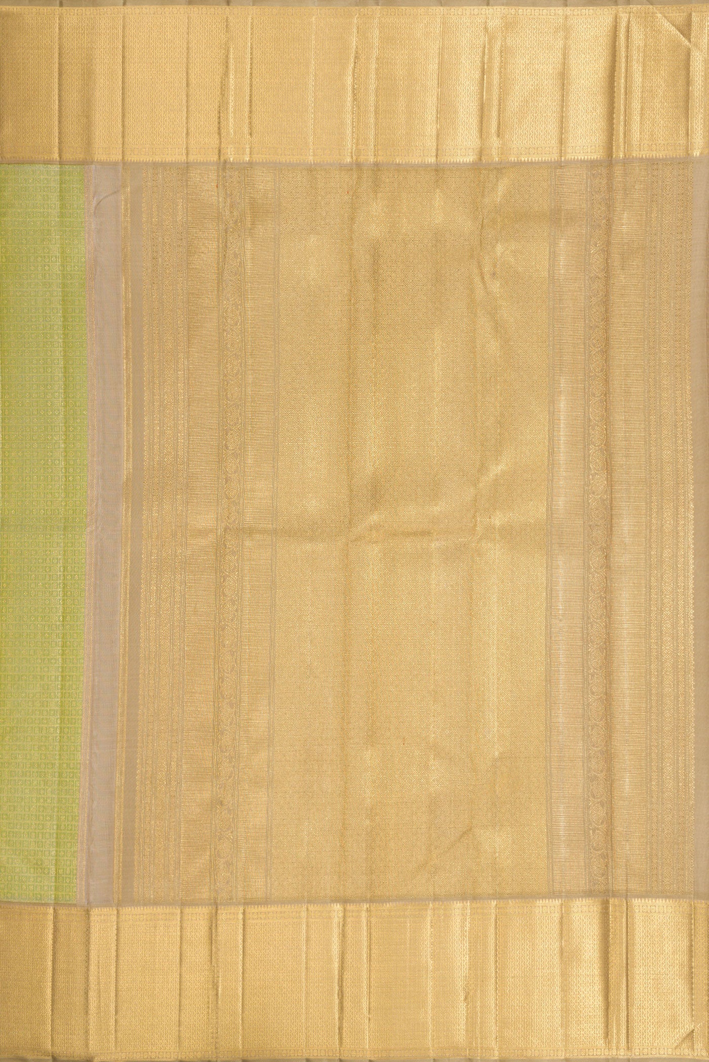 Pure Silk Pure Zari Light Green Kanjivaram Saree - Image 7