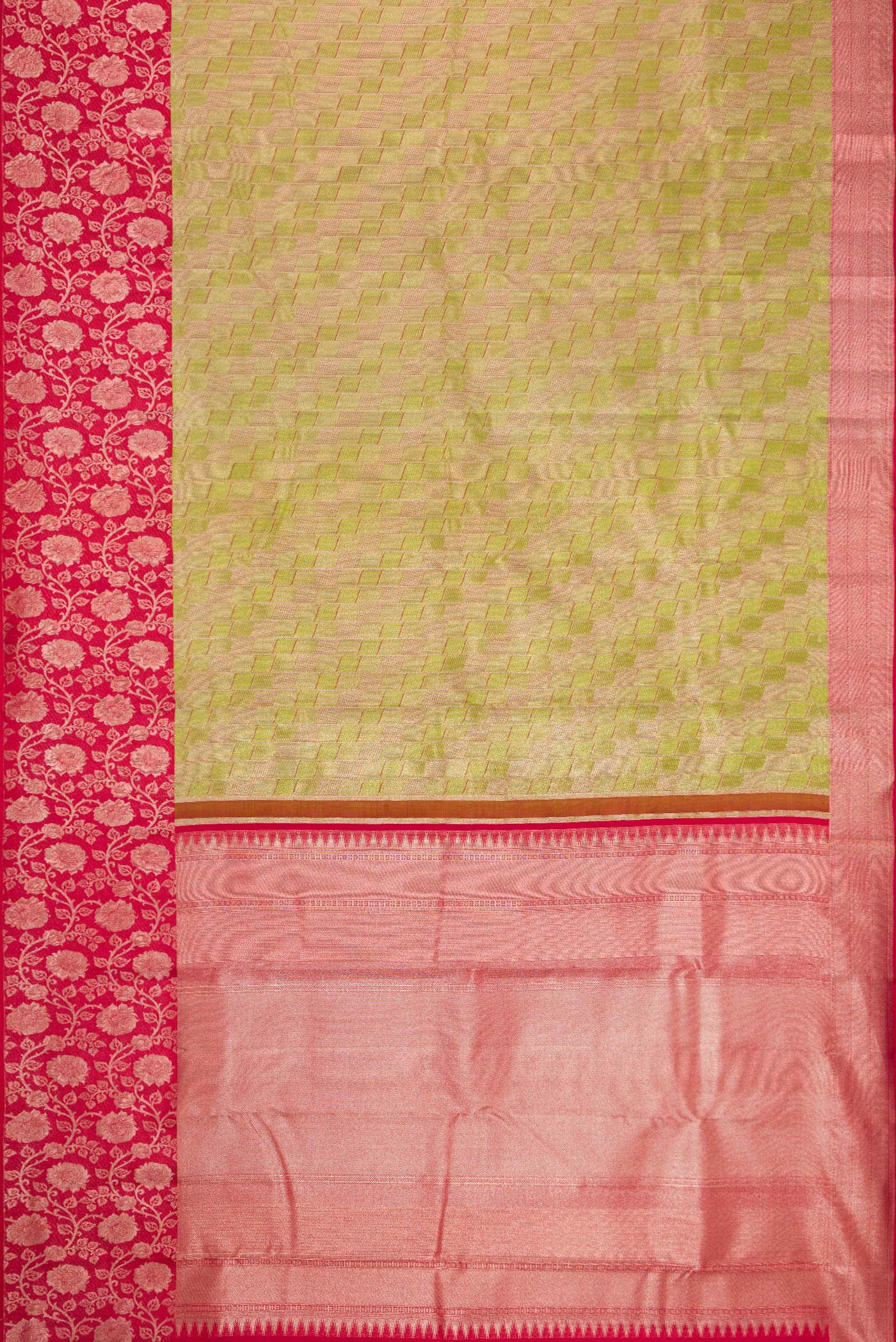 Light Green Kanjivaram Tissue Silk Saree - Image 6