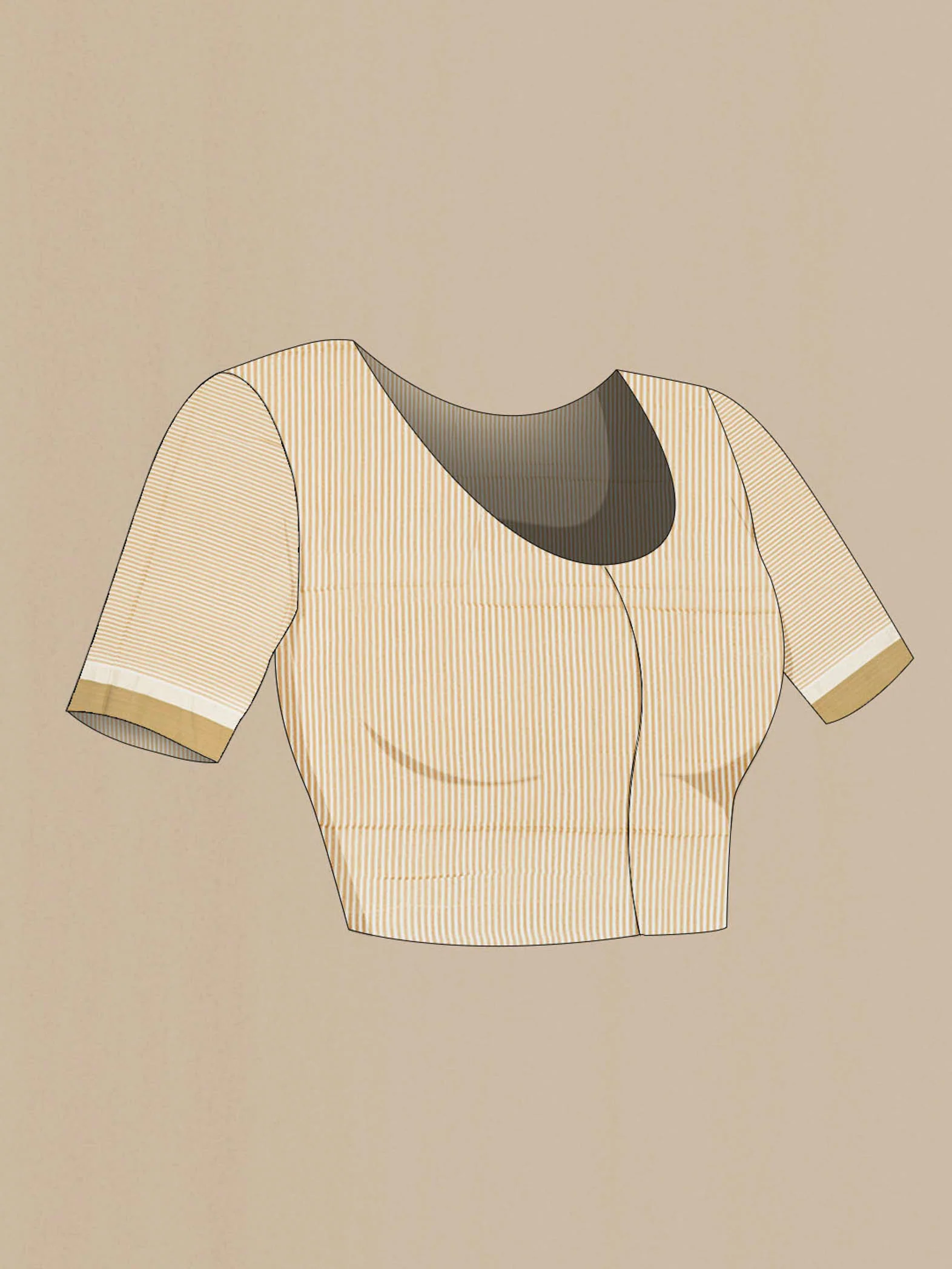 Cream Tussar Silk Saree - Image 4
