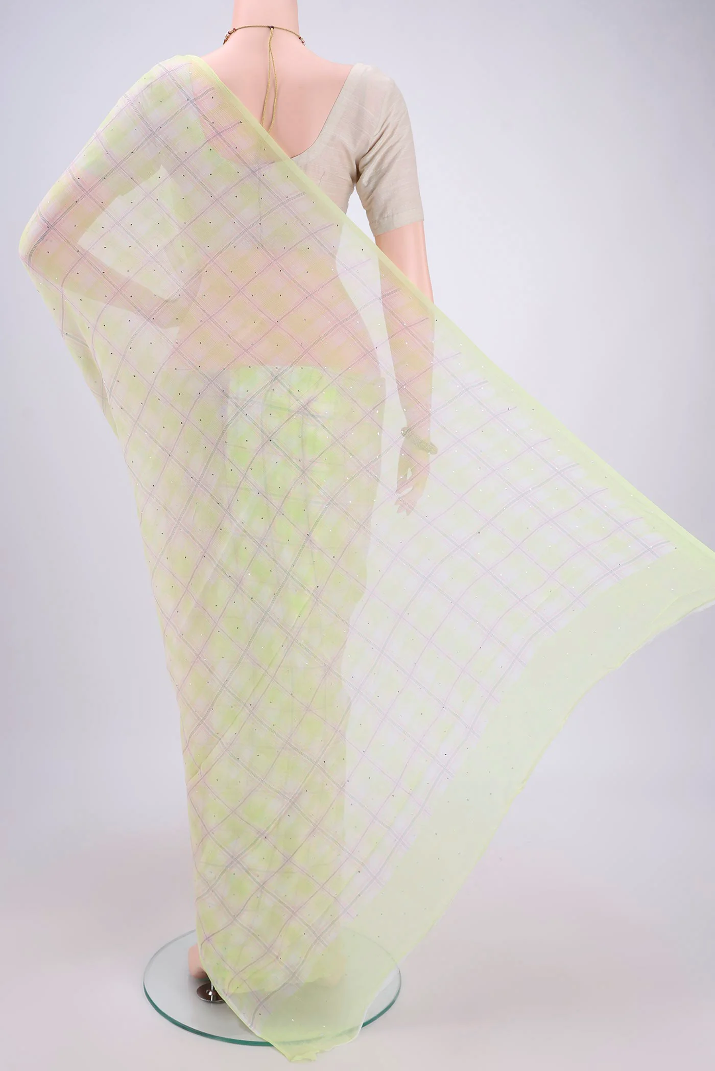 Multi Color Mysore Chiffon Saree - Image 3