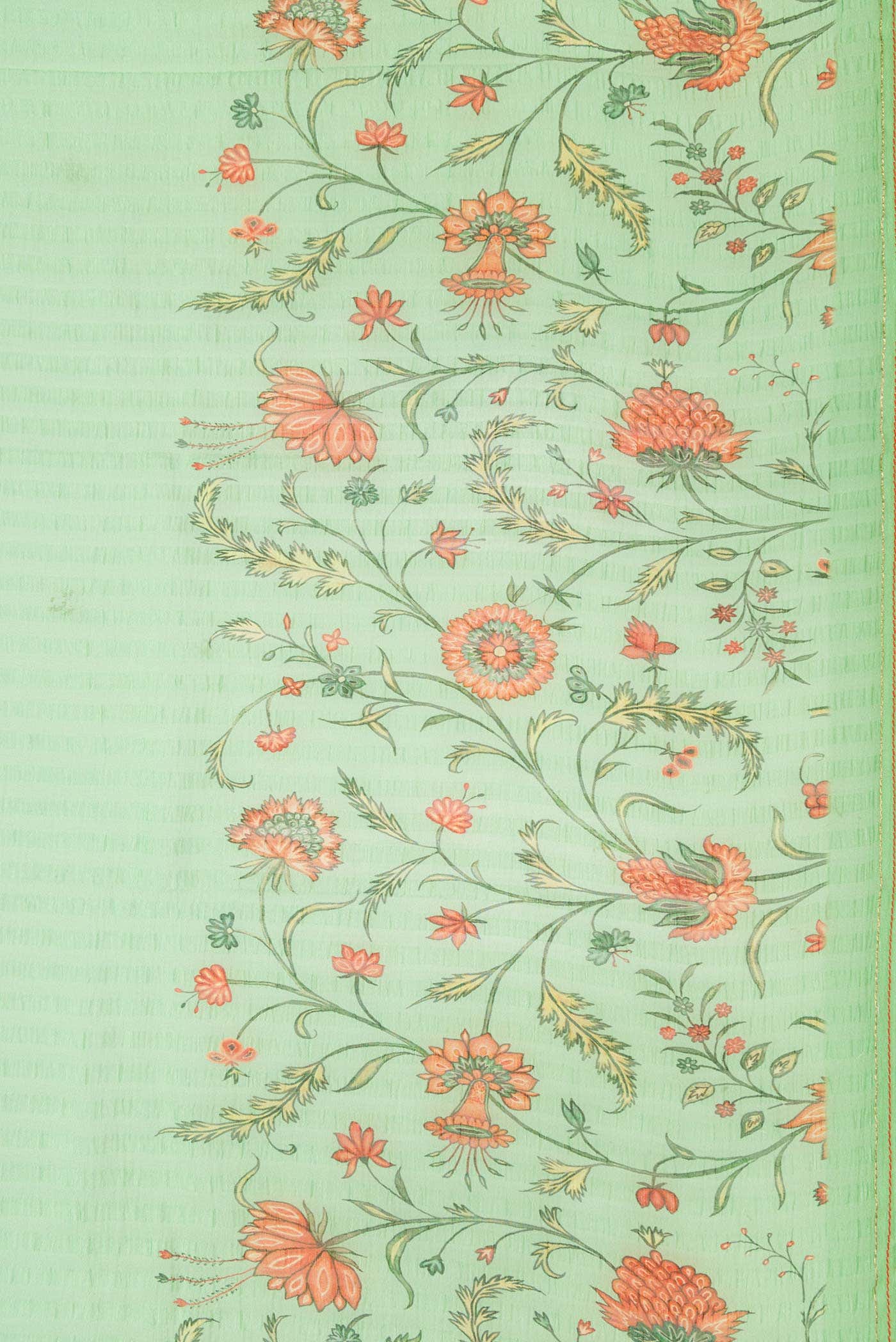 Light Green Mysore Chiffon Saree - Image 3