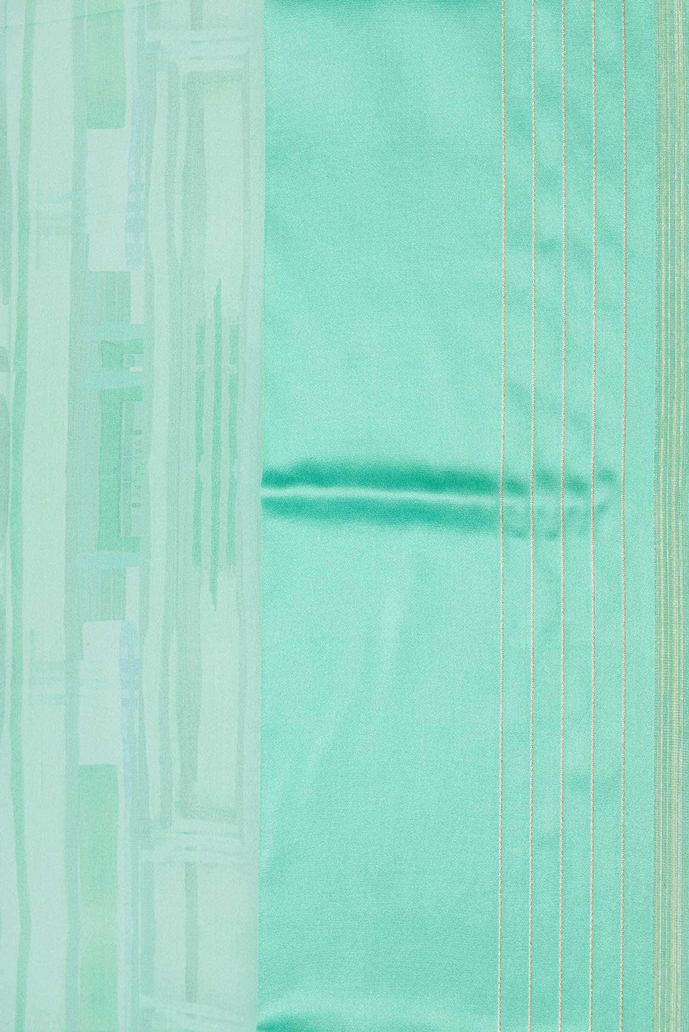 Light Green Mysore Georgette Saree - Image 3