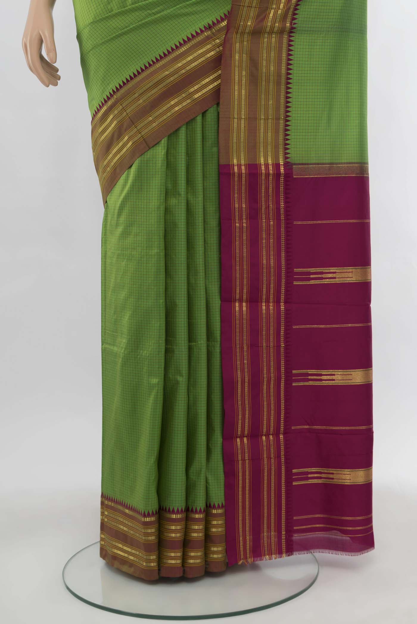 Green Narayanpet Silk Saree - Image 3
