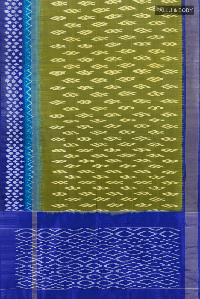 Green Pochampally Silk Saree - Image 5
