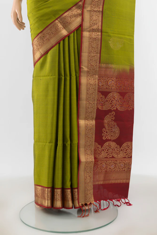 Green Soft Silk Saree - Image 3