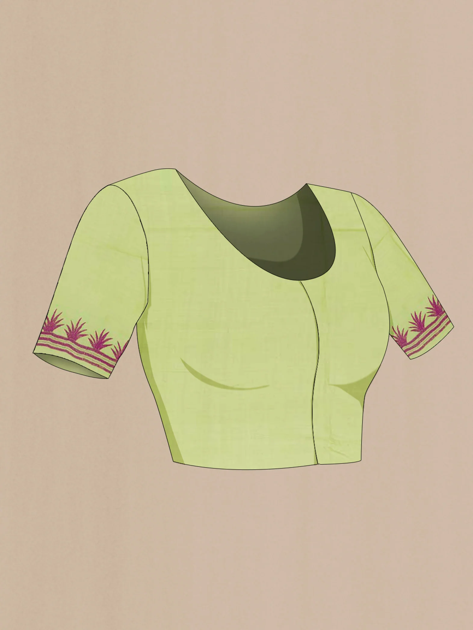 Light Green Tussar Saree - Image 2