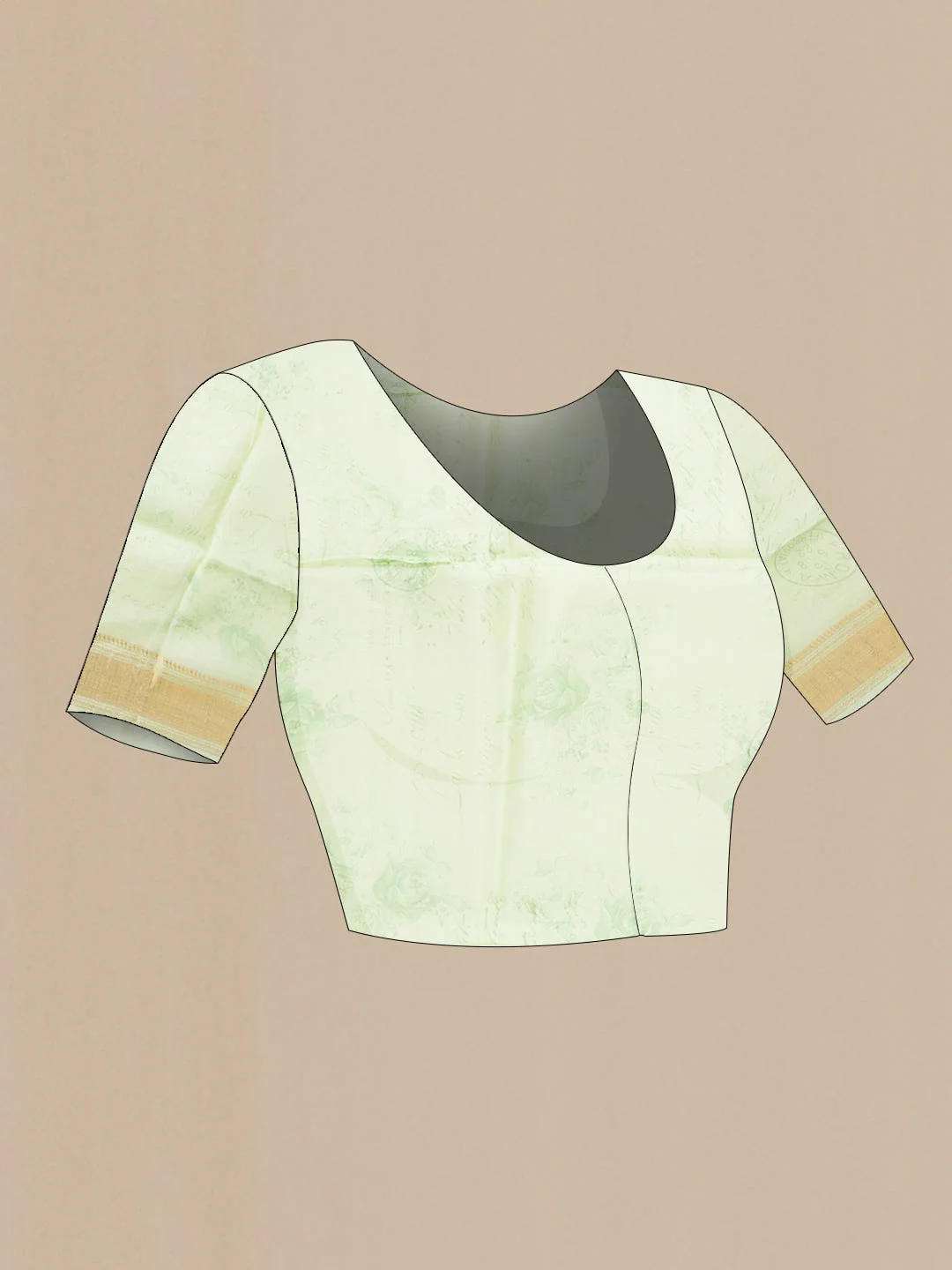 Light Green Tussar Silk Saree - Image 4
