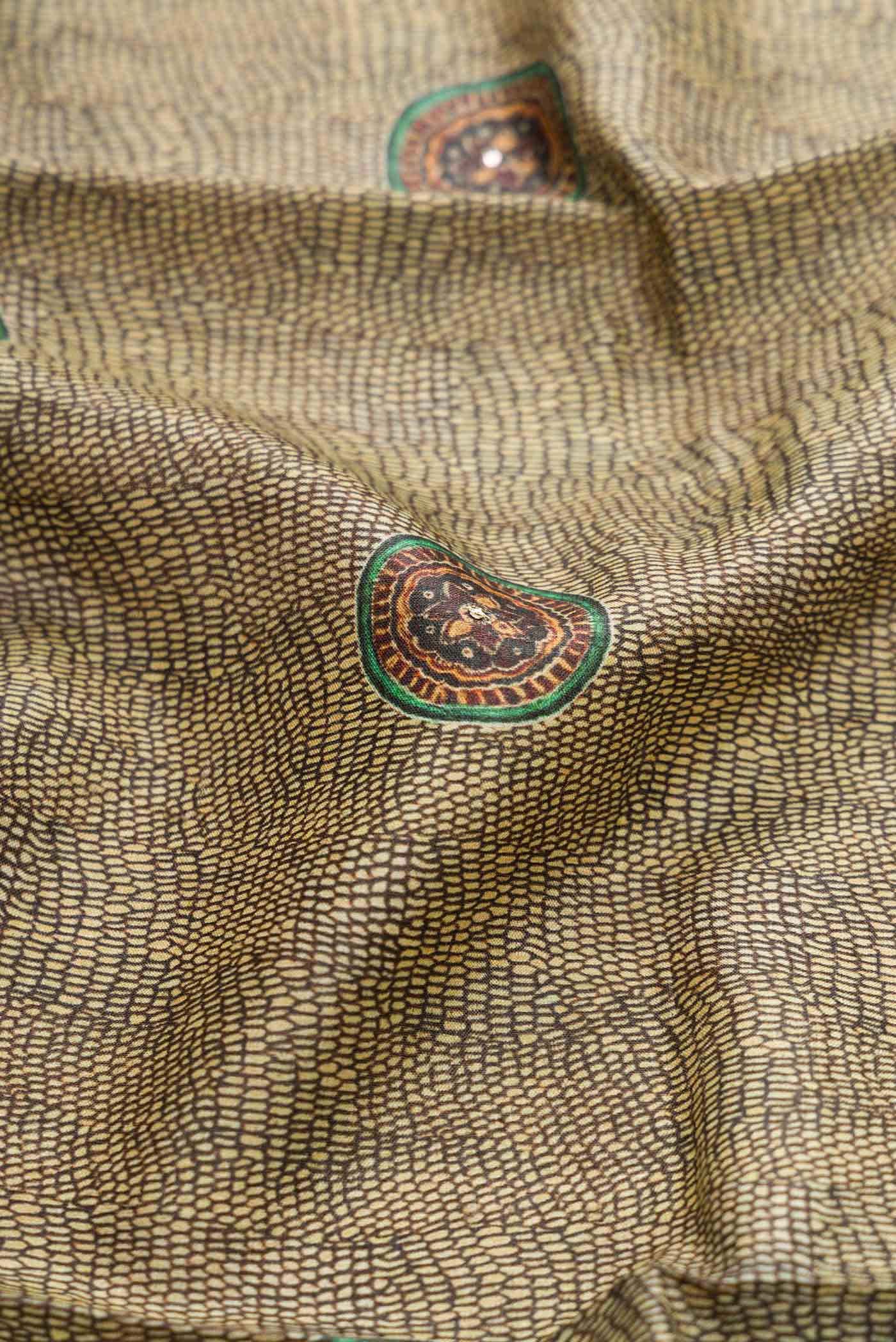 Light Green Tussar Silk Saree - Image 2