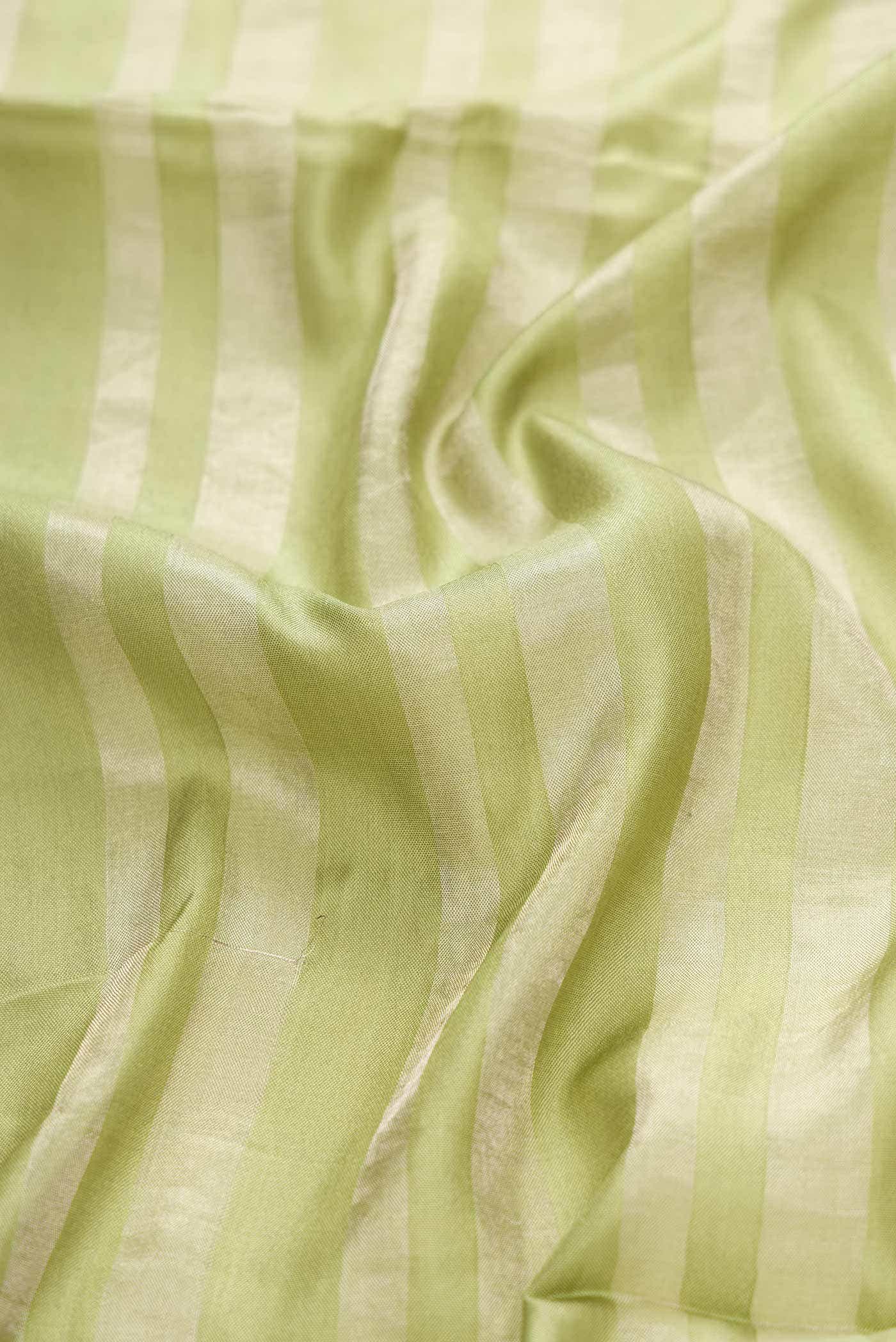 Light Green Tussar Silk Saree - Image 3