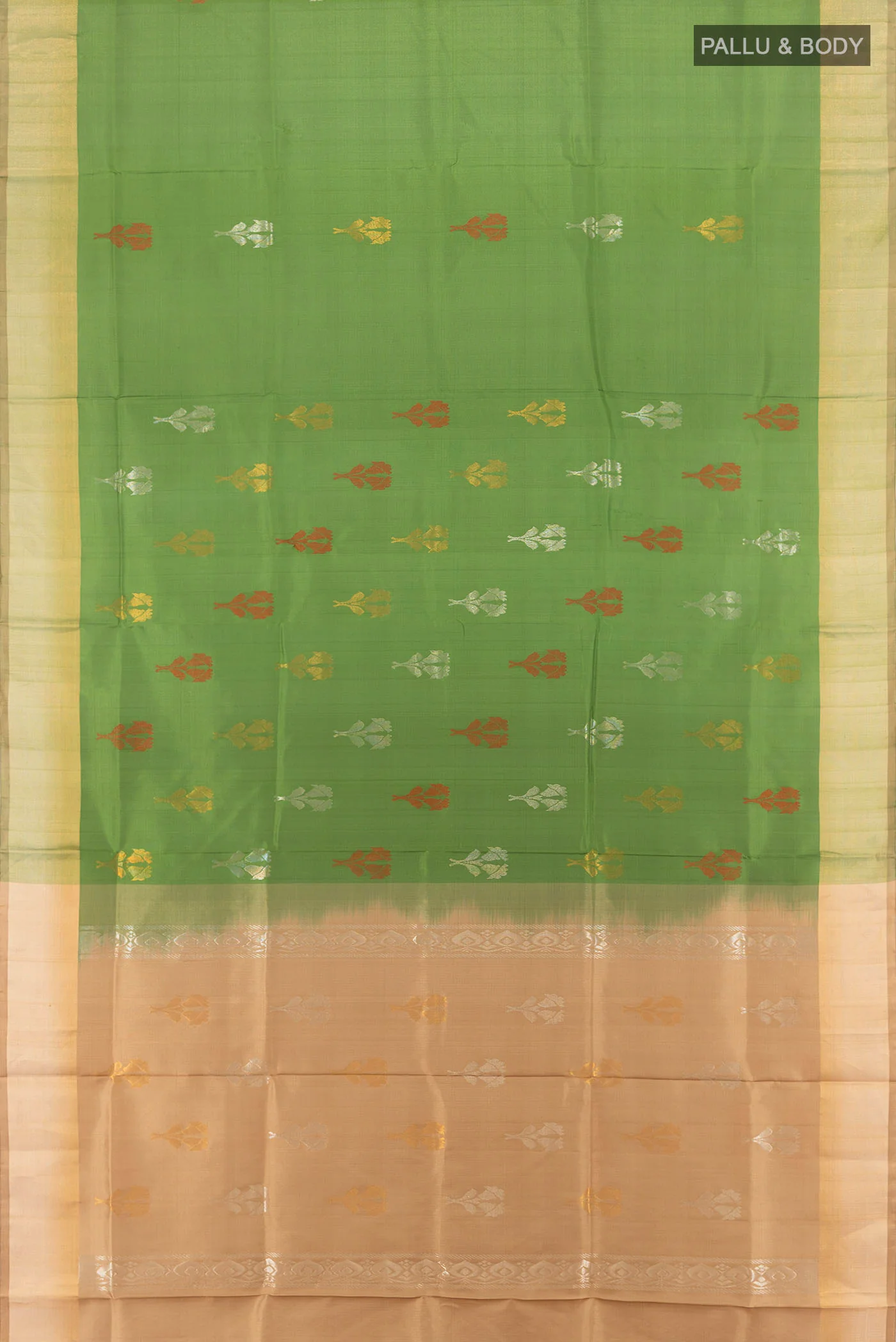 Olive Green Uppada Silk Saree - Image 5