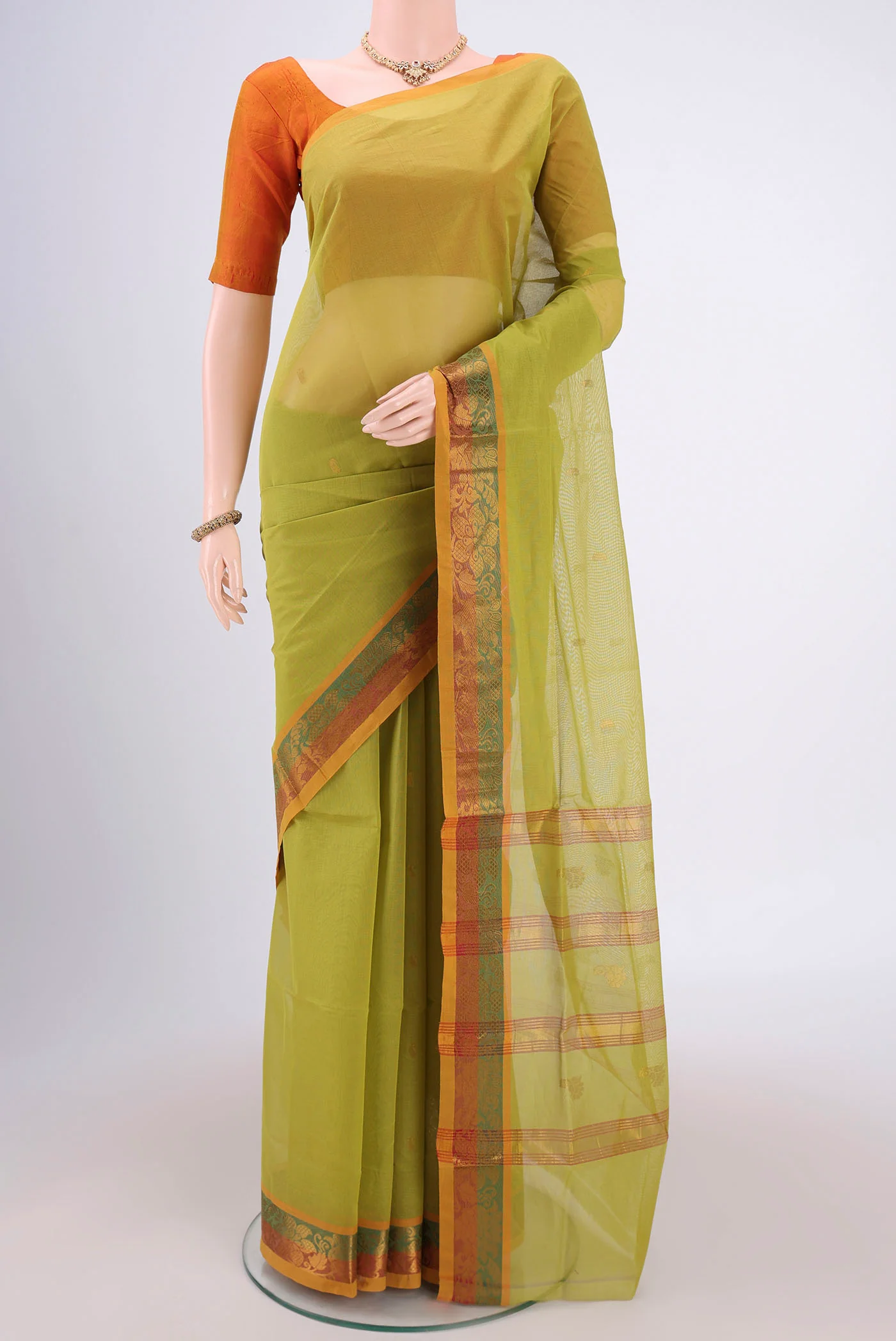 Light Green Venkatagiri Cotton Saree