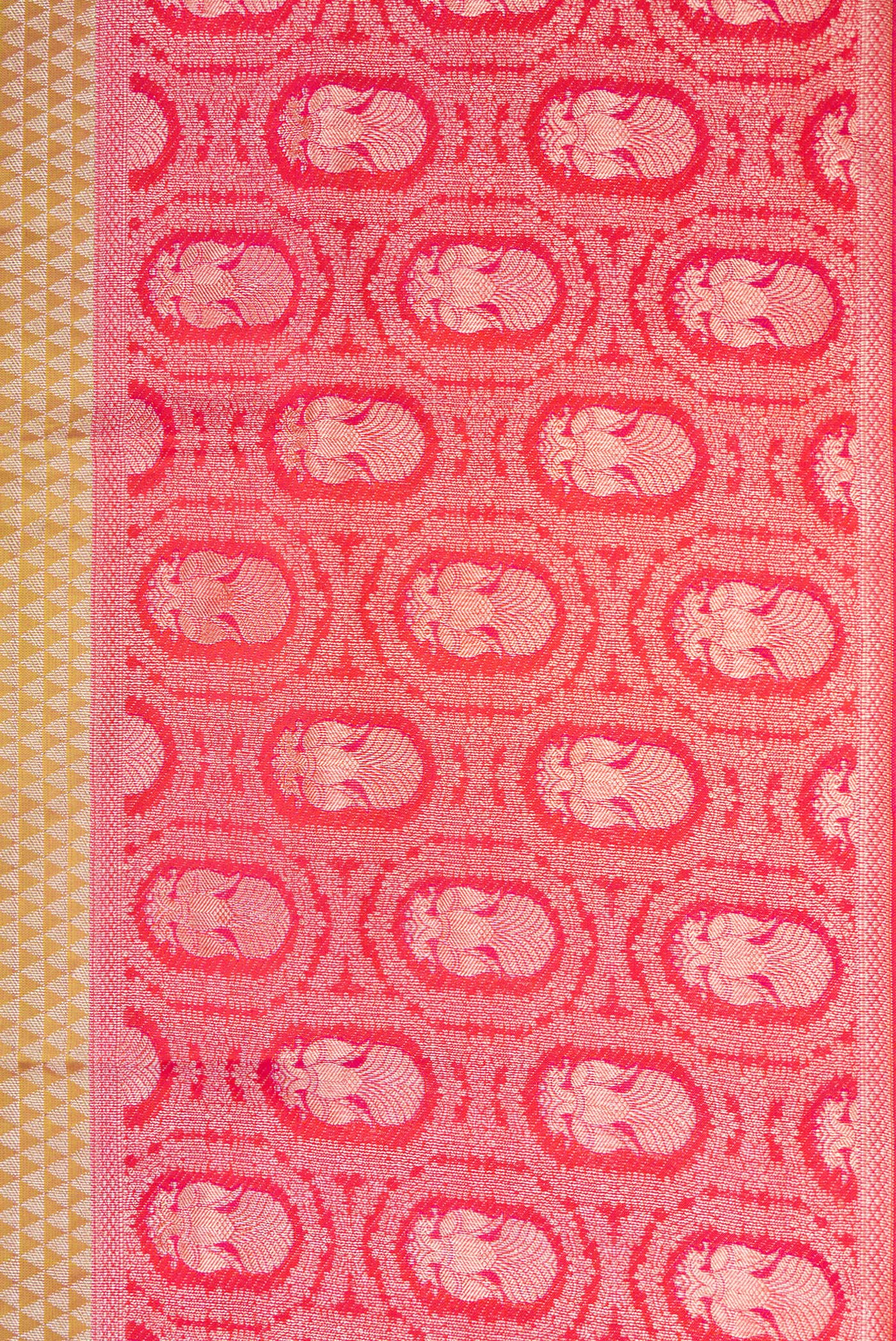 Light Green with Pink Color Kanjivaram Tissue Silk Saree - Image 3