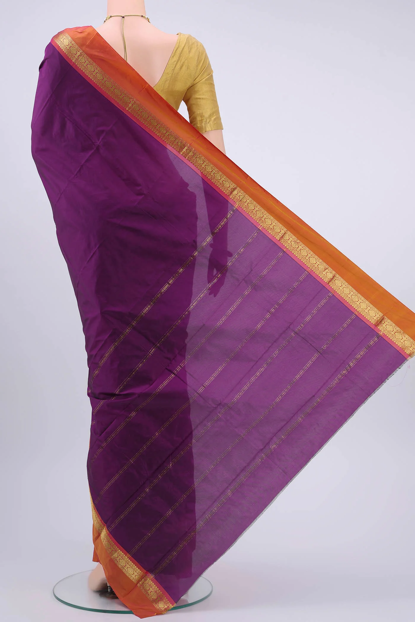 Light Magenta Blended Bangalore Silk Saree - Image 3