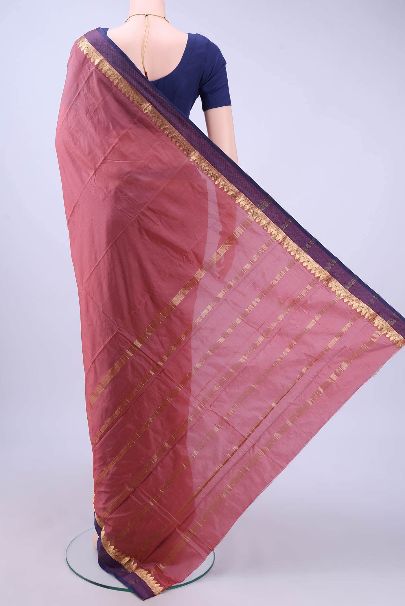Light Magenta Blended Bangalore Silk Saree - Image 2