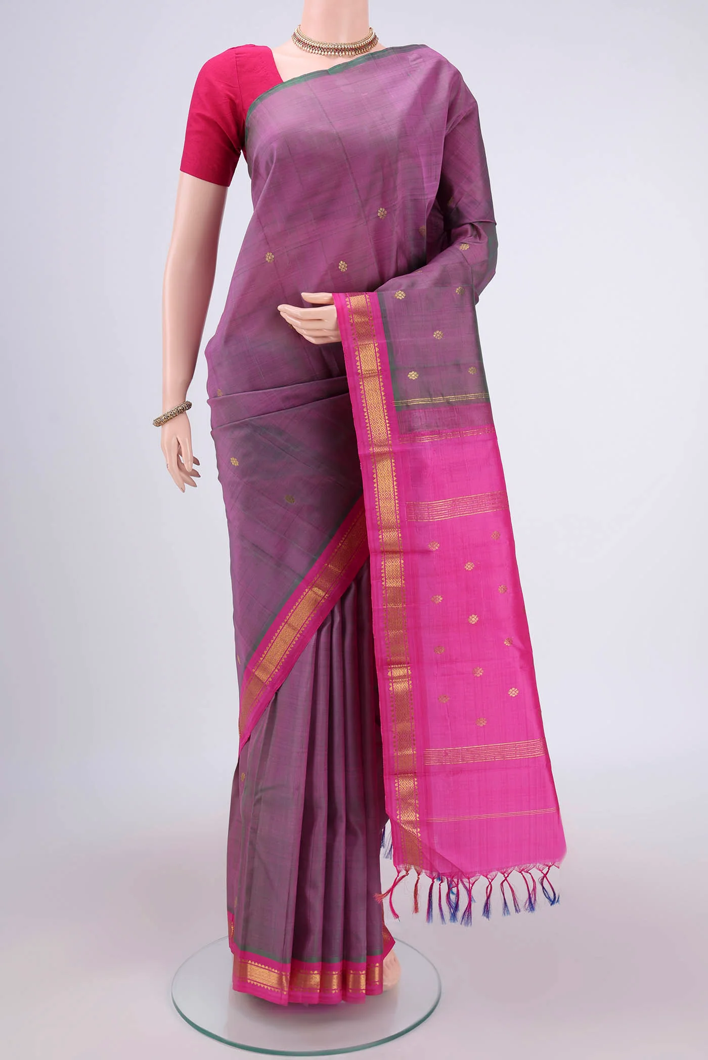 Purple Kanchipuram Silk Saree