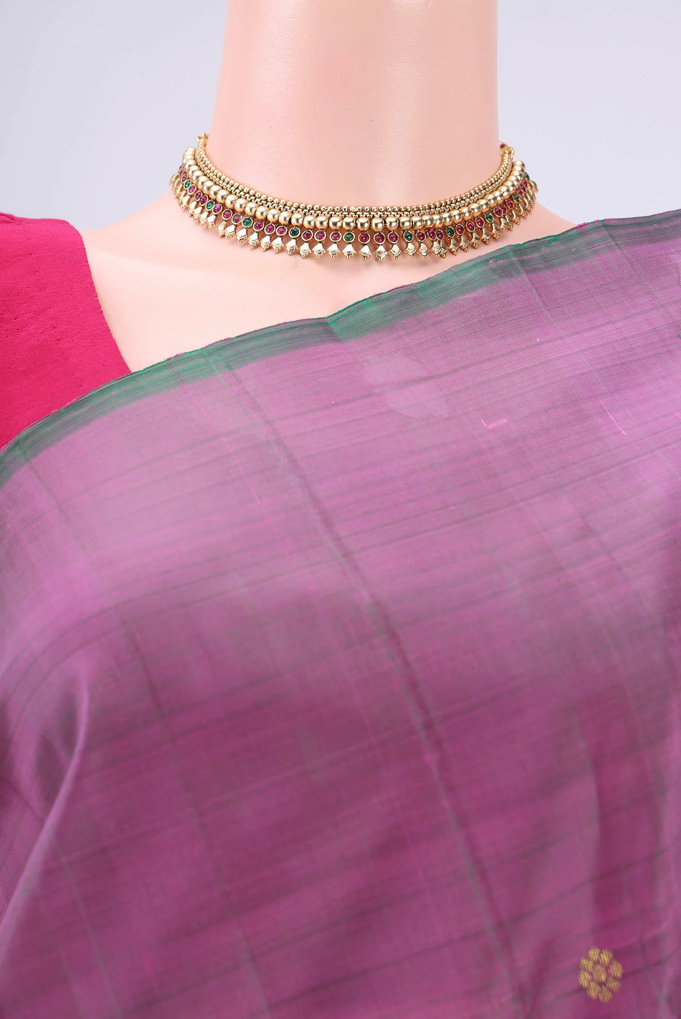Purple Kanchipuram Silk Saree - Image 2