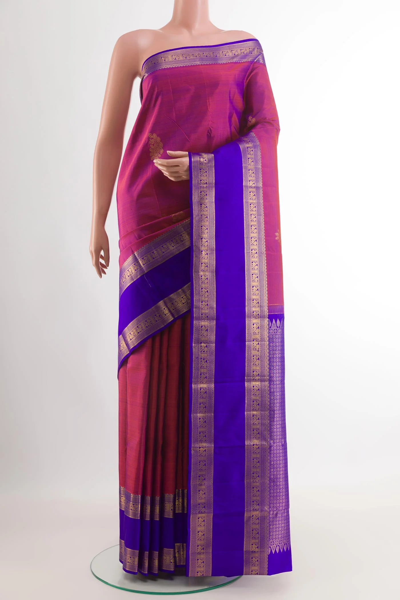 Light Magenta Kanchipuram Silk Saree
