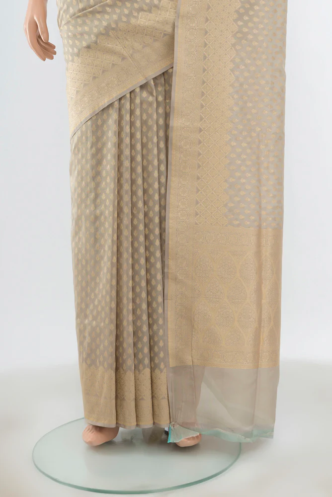 Lilac Banarasi Silk Saree - Image 3