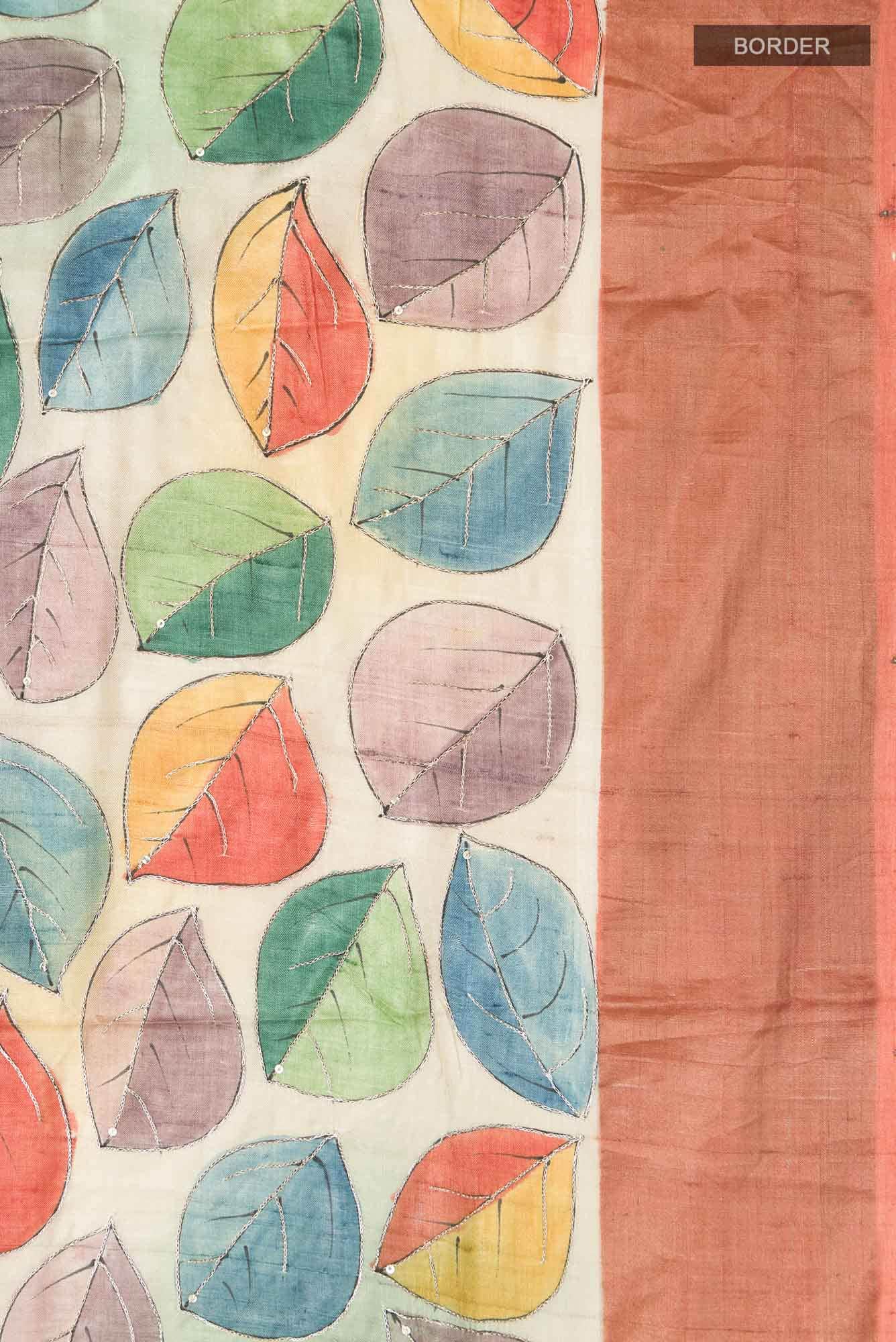 Lilac Bhagalpuri Tussar Silk Saree - Image 4