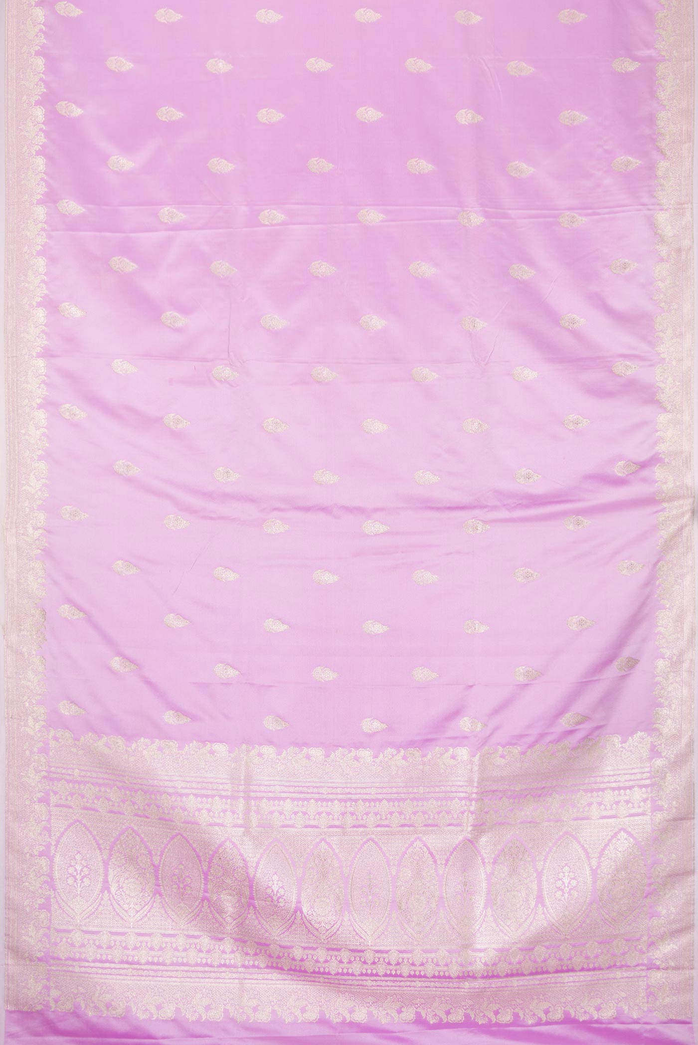 Lilac Blended Banarasi Silk Saree - Image 3