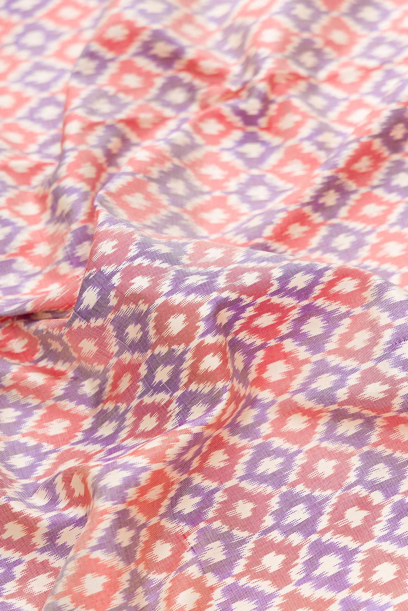 Lilac Pochampally Silk Saree - Image 2