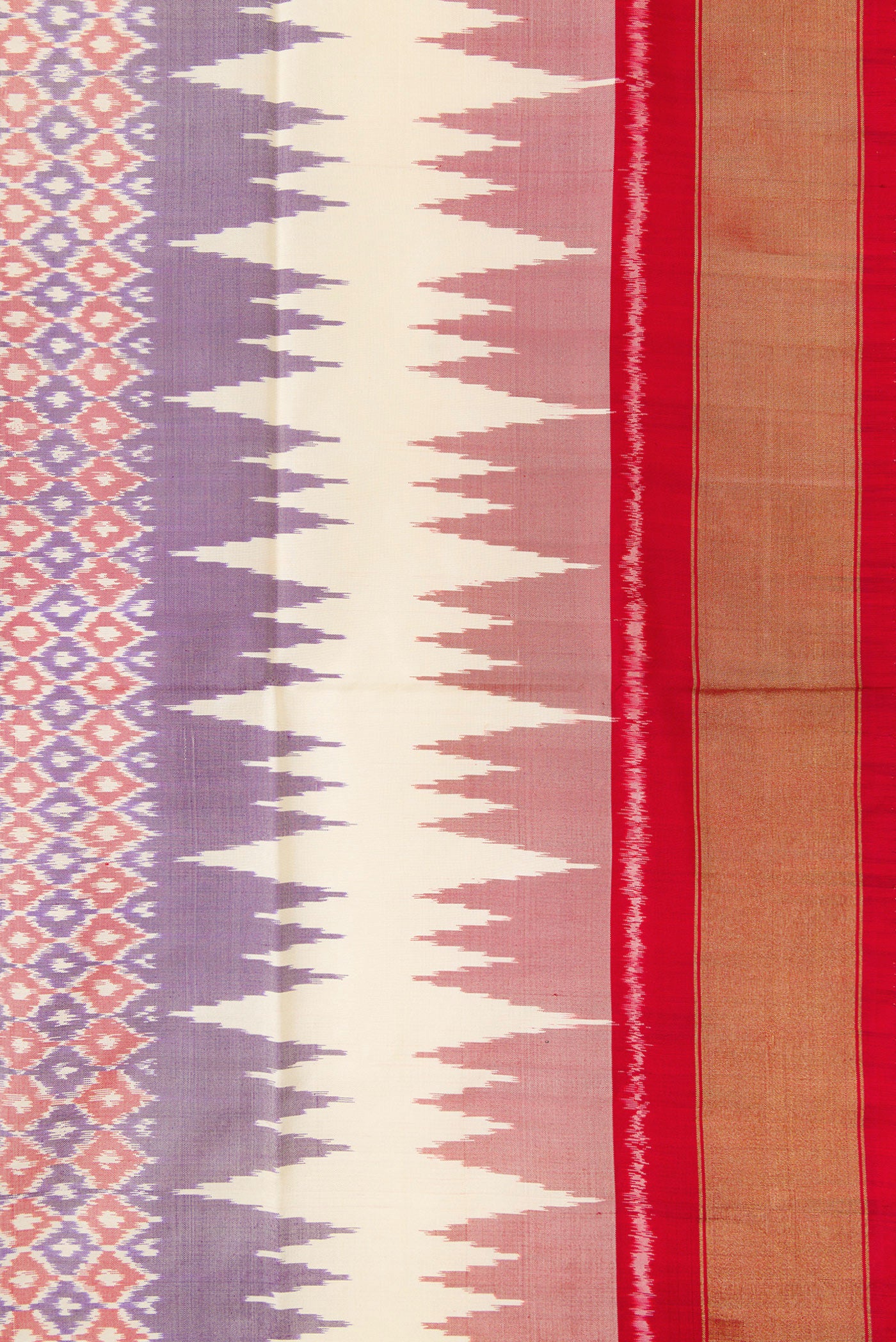 Lilac Pochampally Silk Saree - Image 3