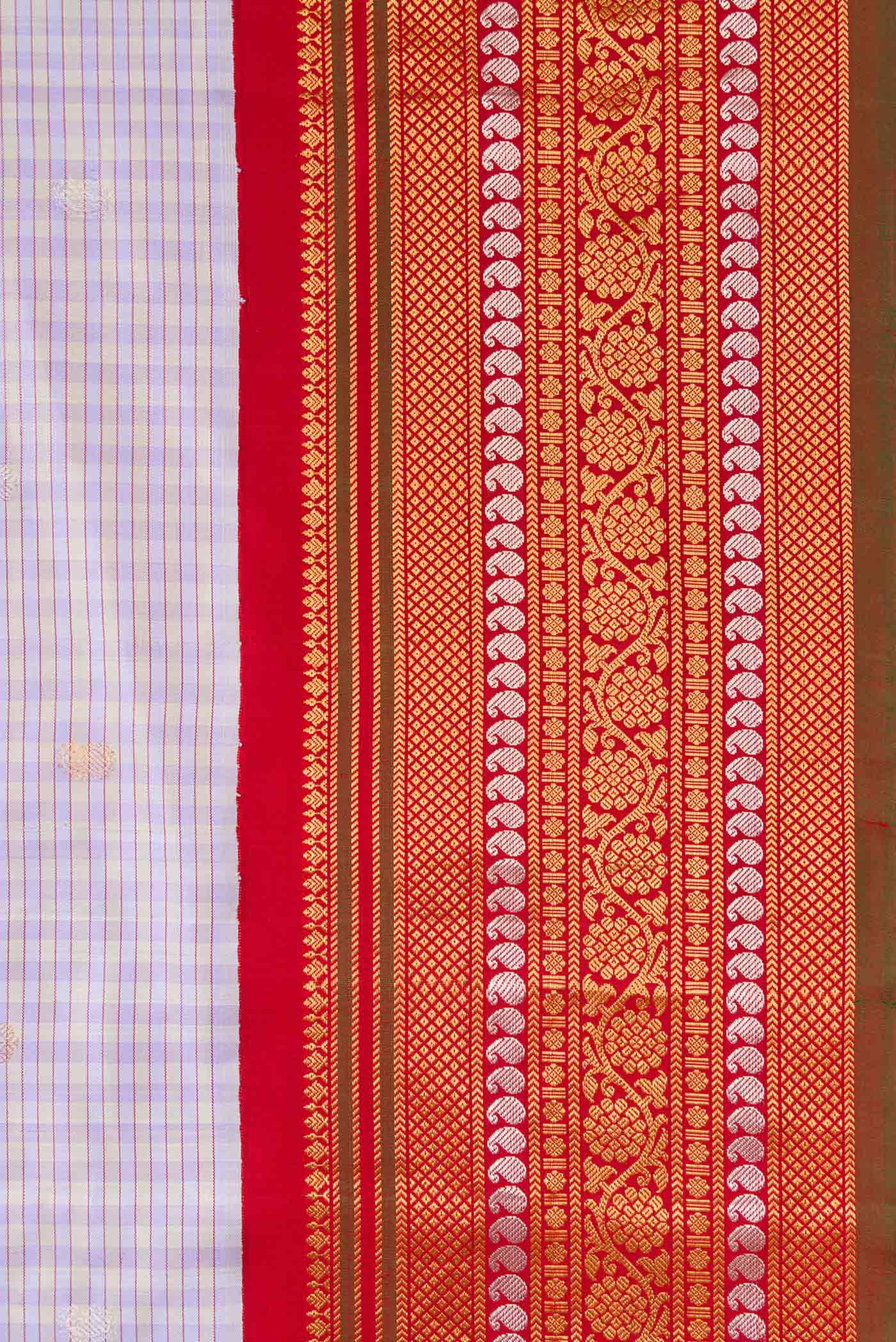Lilac Dual Tone Gadwal Silk Saree - Image 3