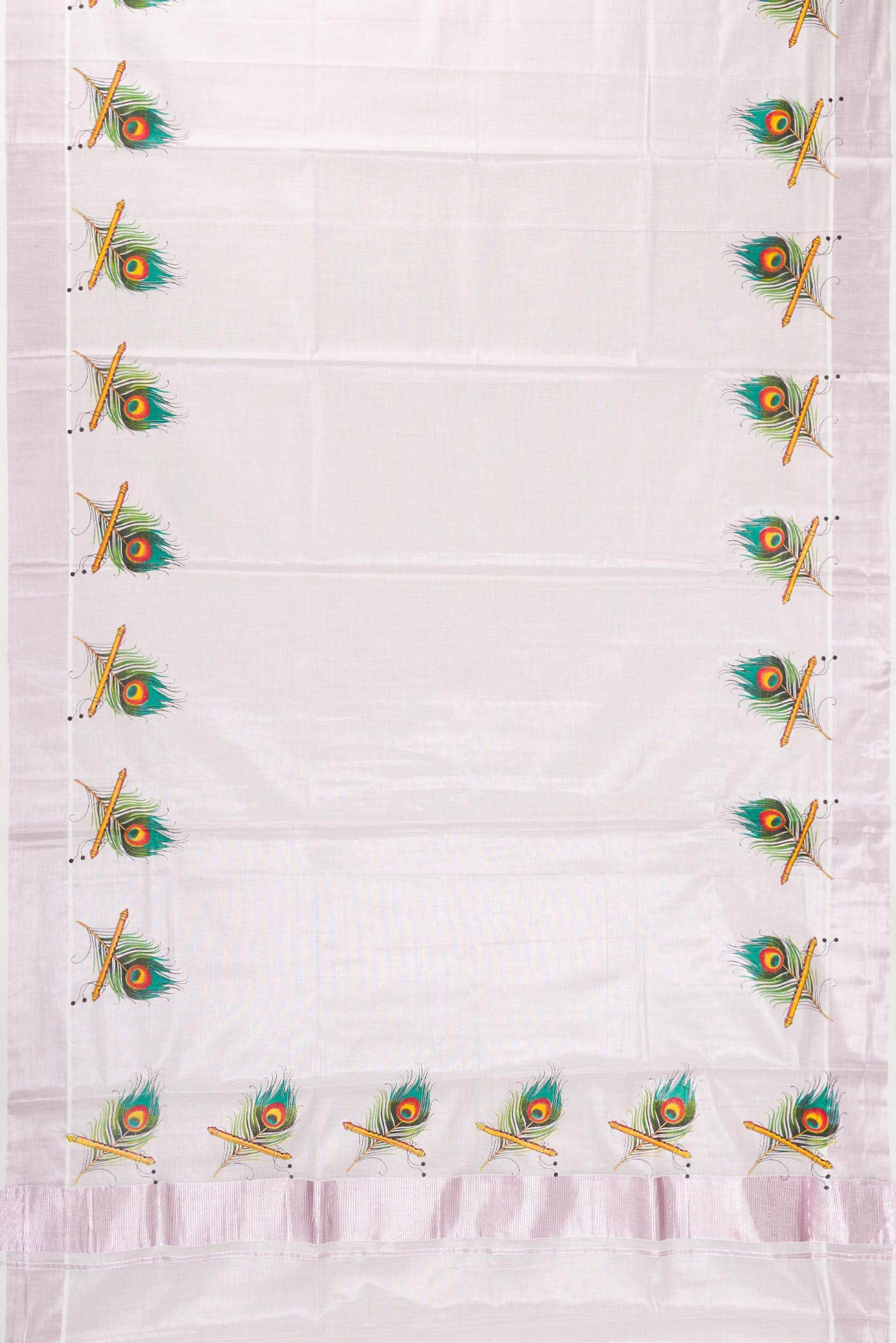 Lilac Dual Tone Kerala Cotton Saree - Image 2