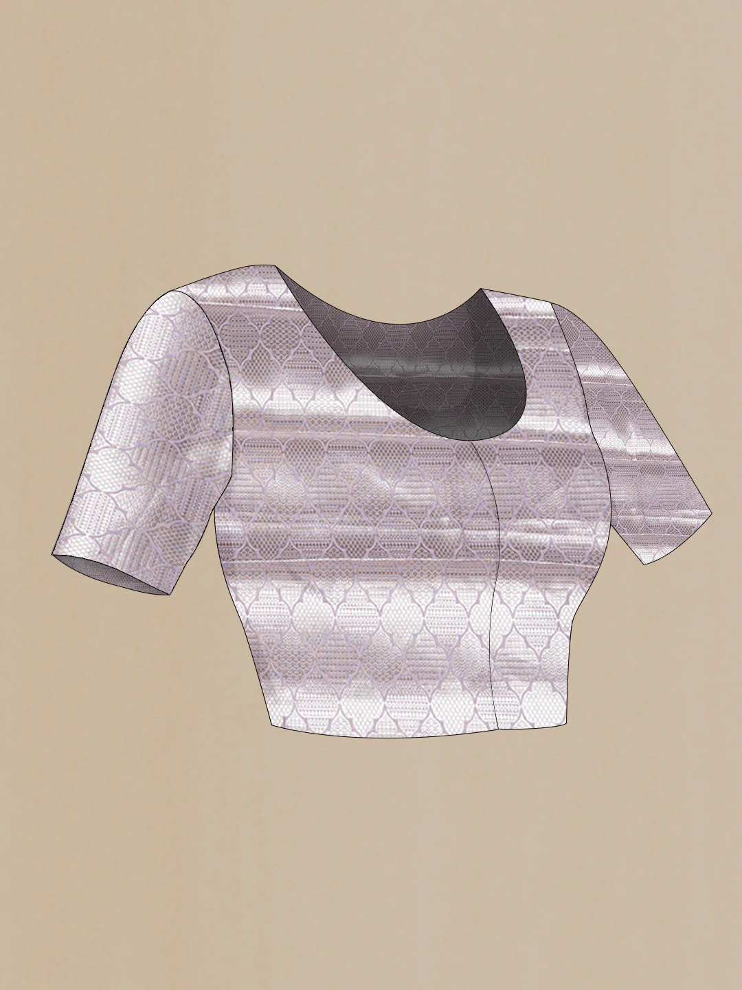 Lilac Dual Tone Organza Silk Saree - Image 5