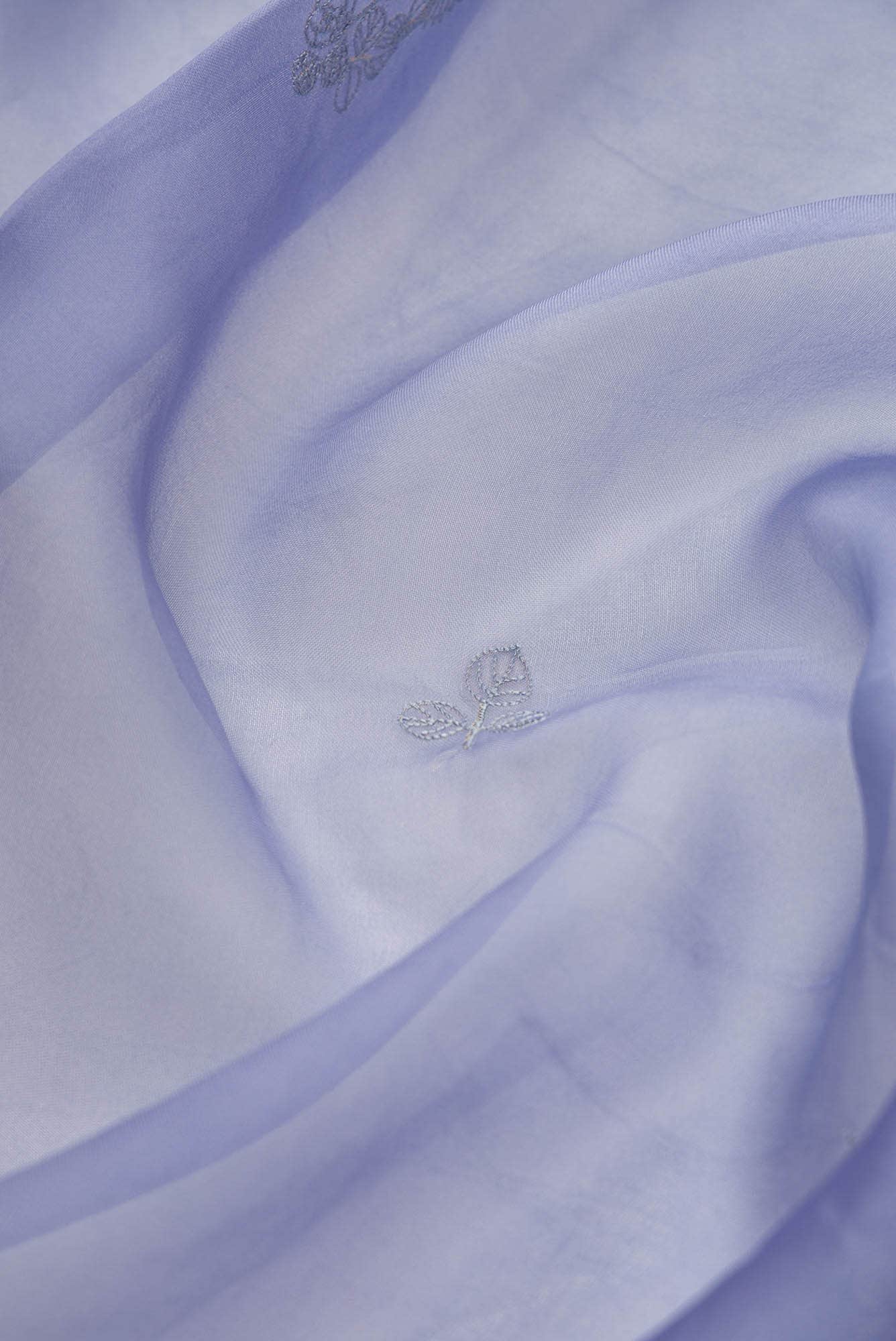 Day dreams Lilac  floral design saree from Embroidered Romance Collection by Nalli - Image 3