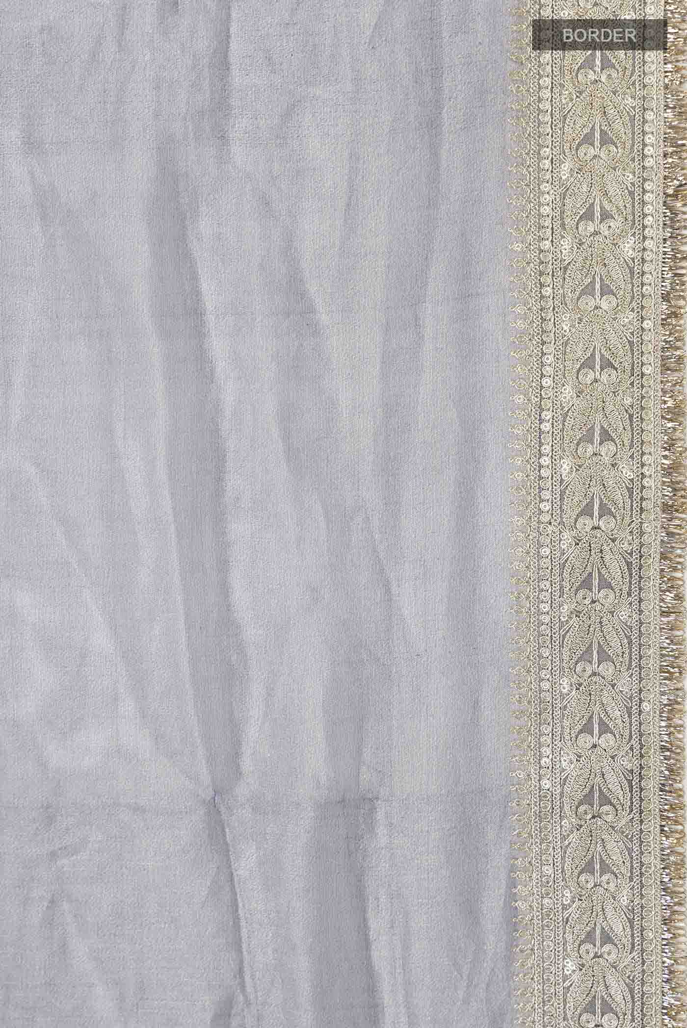 Lilac Tissue Silk Saree - Image 3